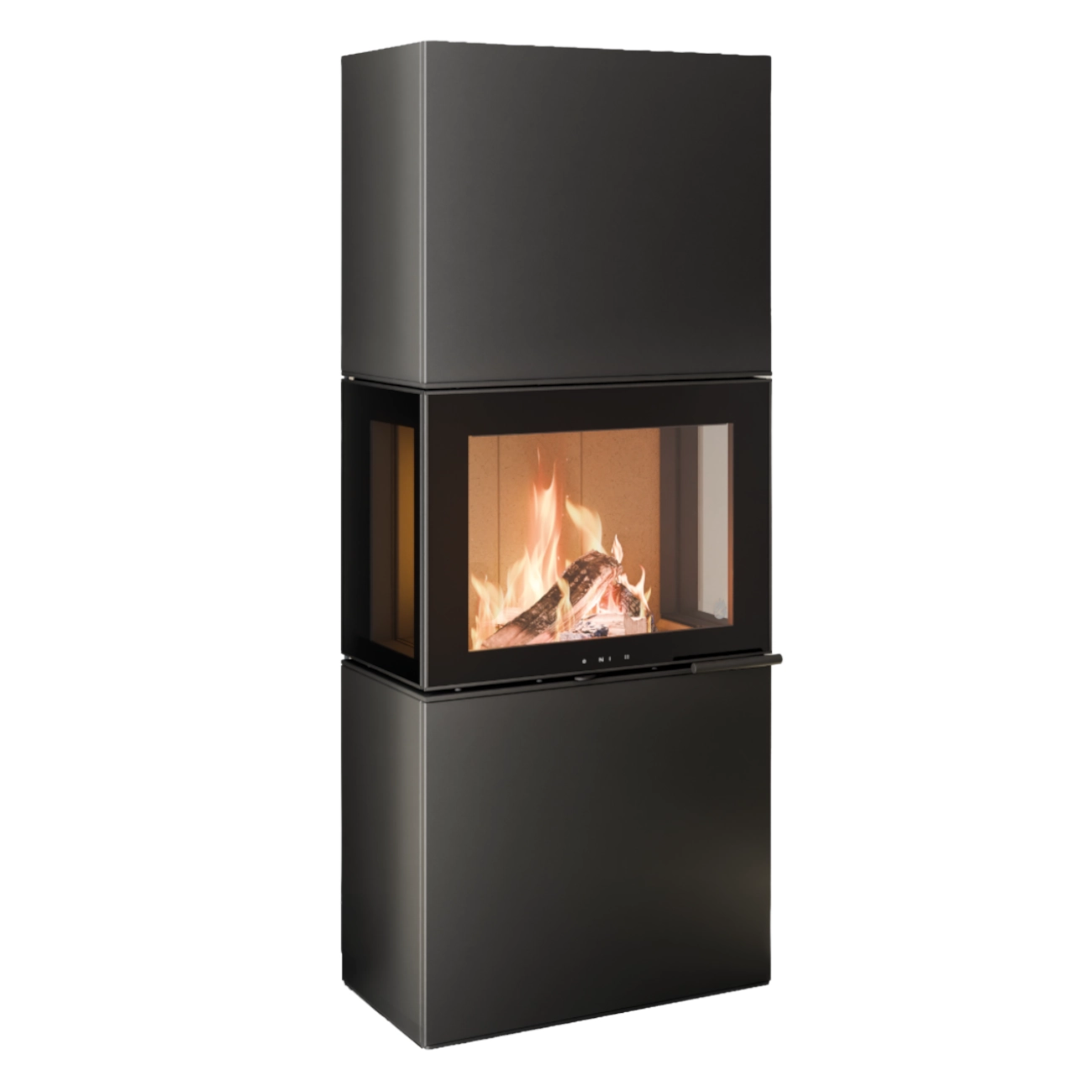 Charon Stahl Schwarz Panorama Kaminofen 6kW