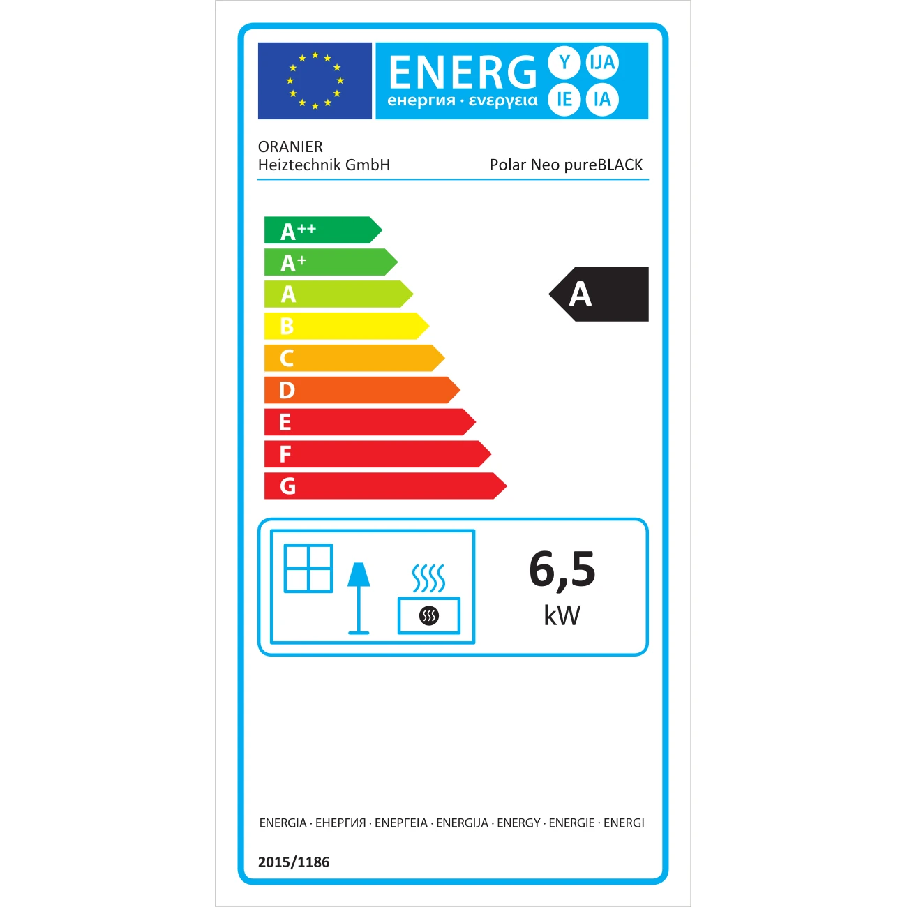 Polar Neo pureBLACK W+ Speicherofen 6,5 kW