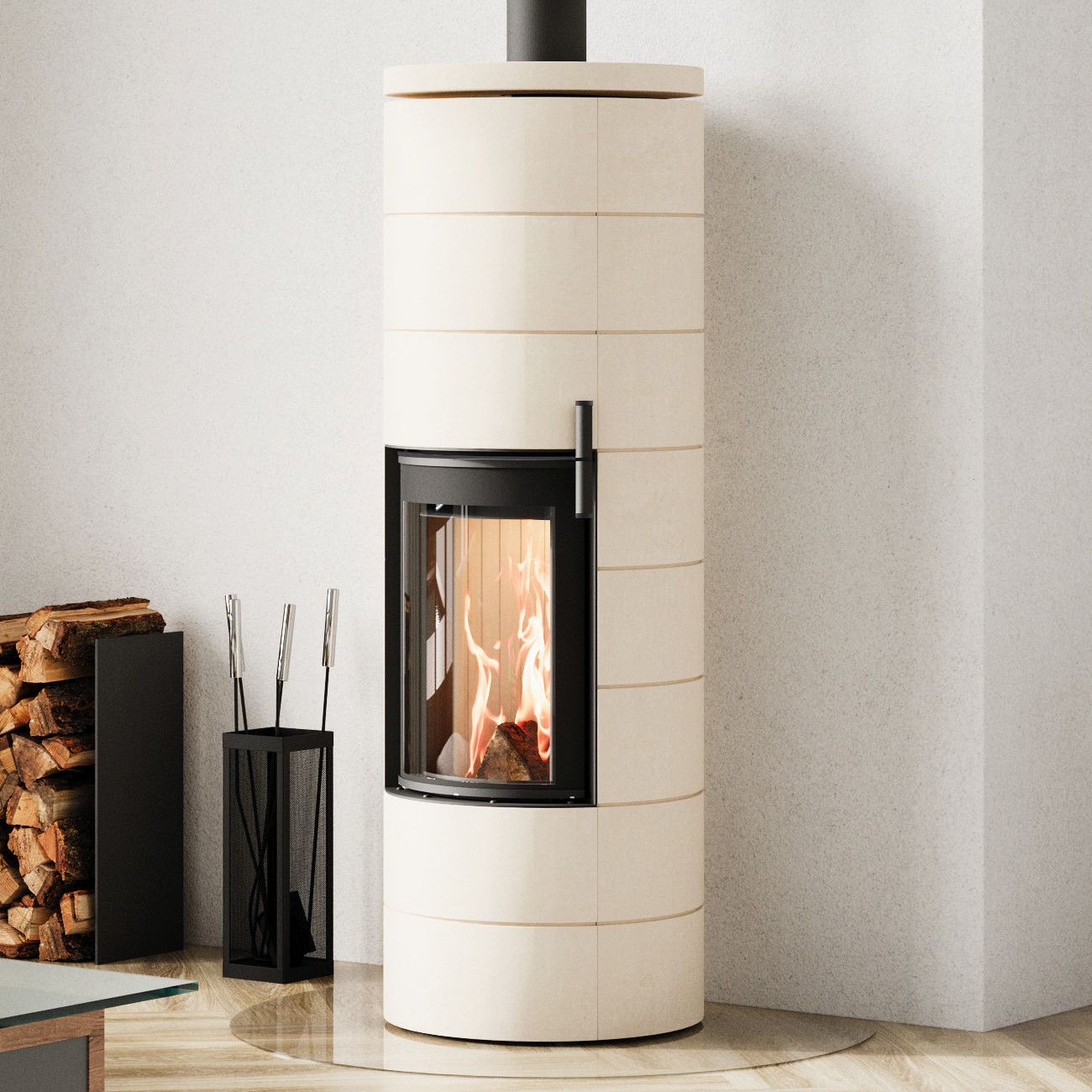 Titan Beton Creme Speicherkaminofen 7KW Titan Beton Creme Speicherkaminofen 7KW