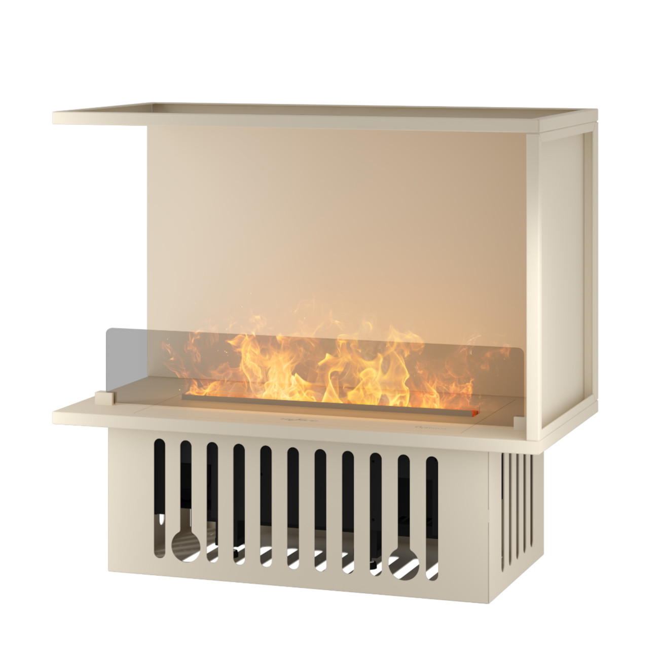 Invapo Inside L800 Optimyst® Pearlweiß Wasserdampf Box Kamineinsatz