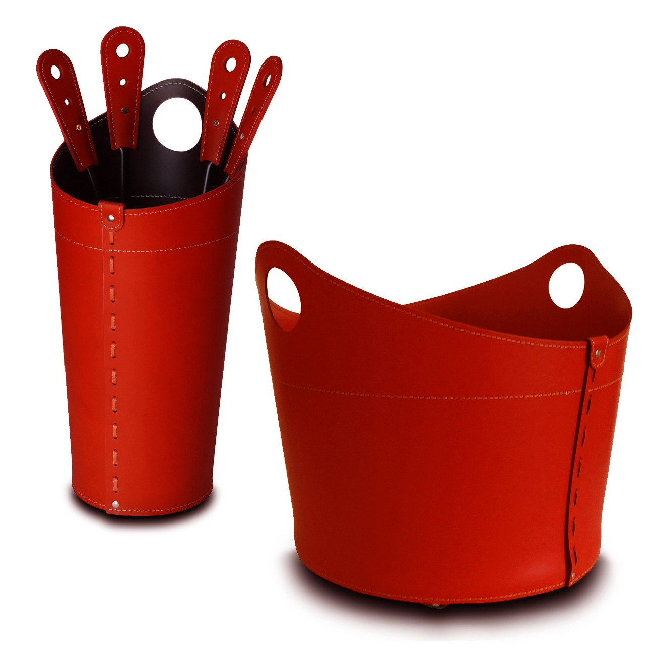nicad-holzkorb-kaminbesteck-set-rot-web1 Nicad Designer Kaminbesteckset und Holzkorb Rot