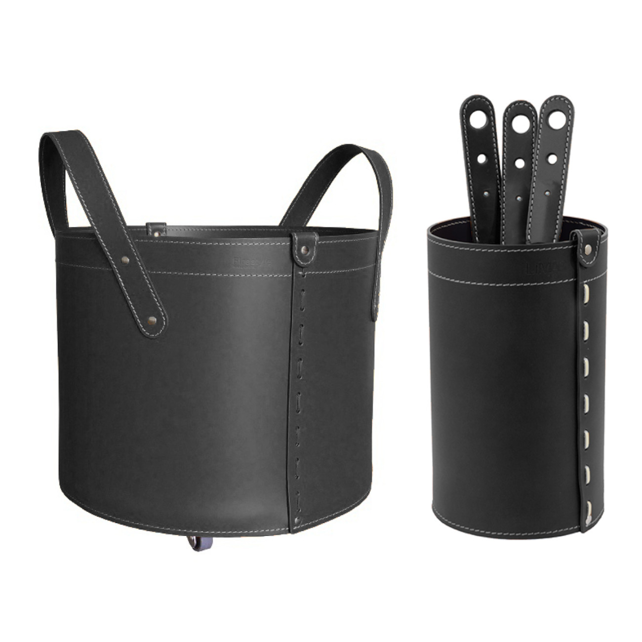 lycad-holzkorb-kaminbesteck-set-schwarz-web1 Lycad Designer Kaminbesteckset und Holzkorb Schwarz