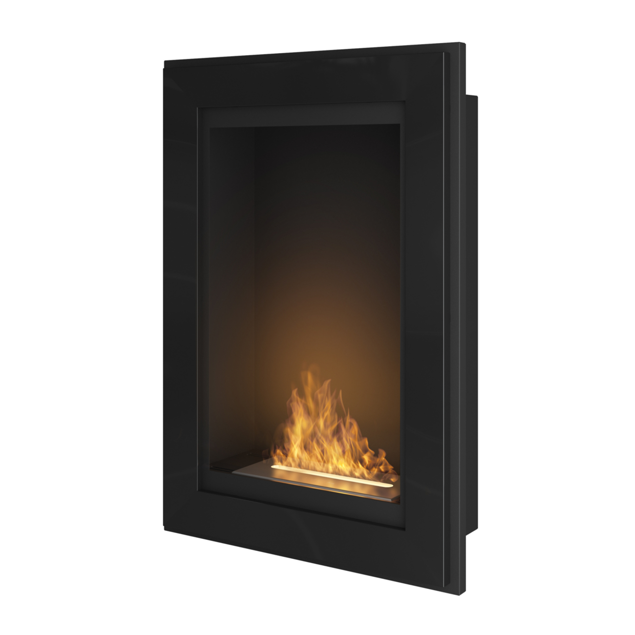 ethanolkamin-frame550-black FRAME 550 Schwarz Ethanolkamin Einbaukassette