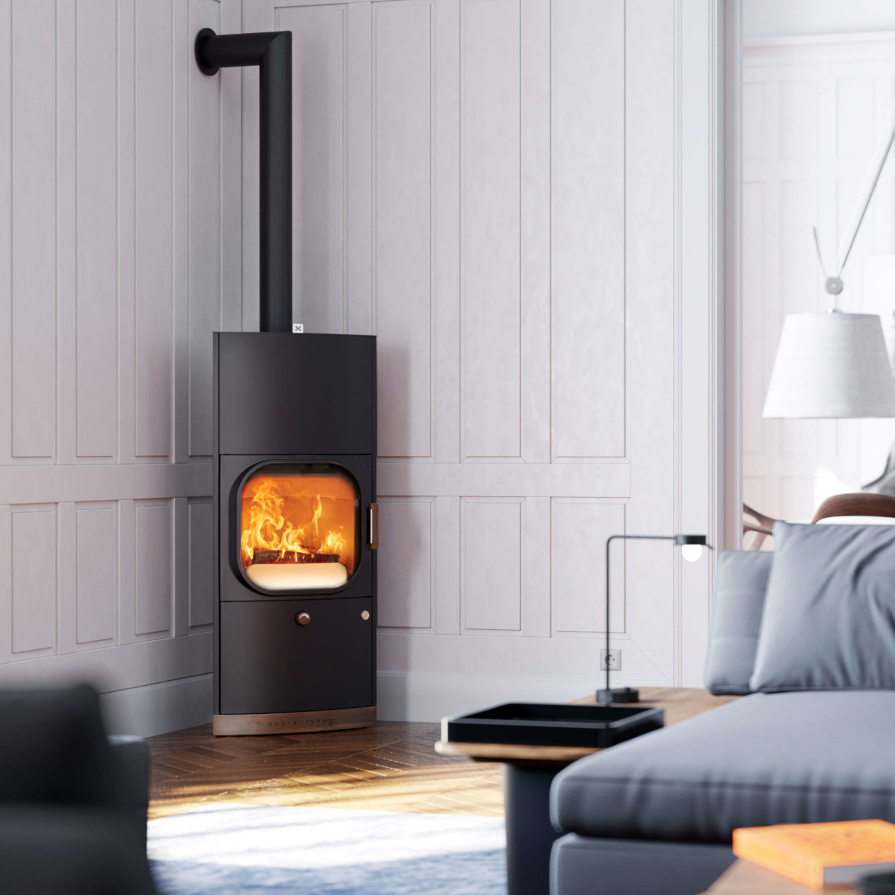Kylie Xtra 2.0 Stahl Gussgrau Speicherofen 7kW RLU