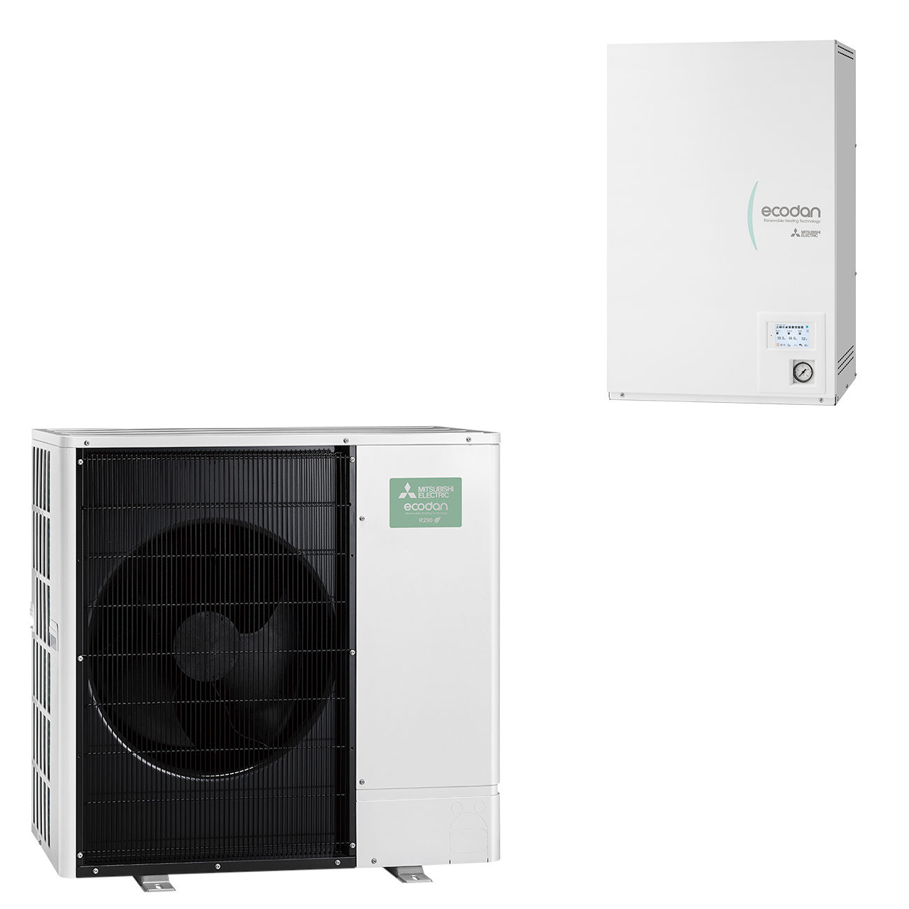 Mitsubishi Eco Inverter Heizen/Kühlen 5 kW Wärmepumpen Set 13.1 Monoblock R290