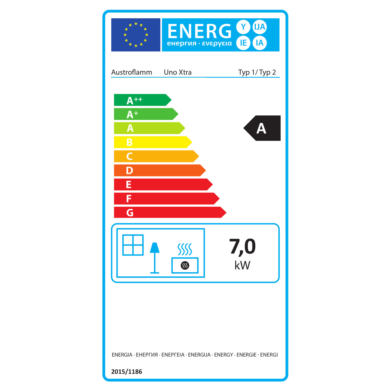 Uno Xtra Speckstein Speicher-Kaminofen 7kW Gussgrau RLU
