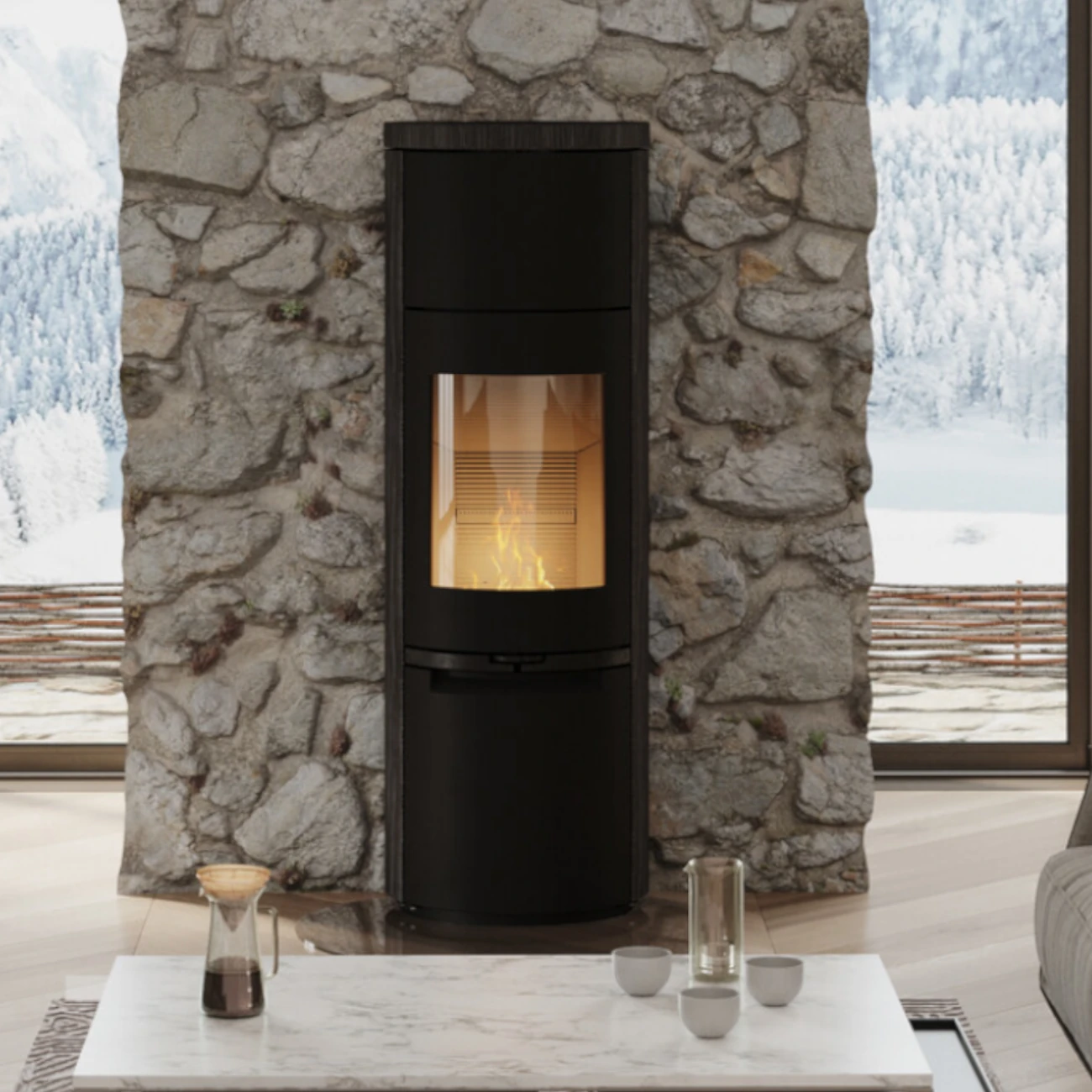 Heta Scan-Line 900S Blackwood Speicher-Kaminofen 7kW