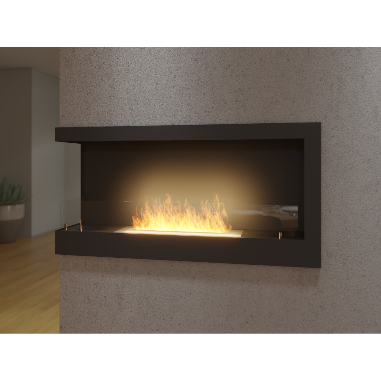 CORNER L900 Ethanolkamin Einbaukassette Ecke Links