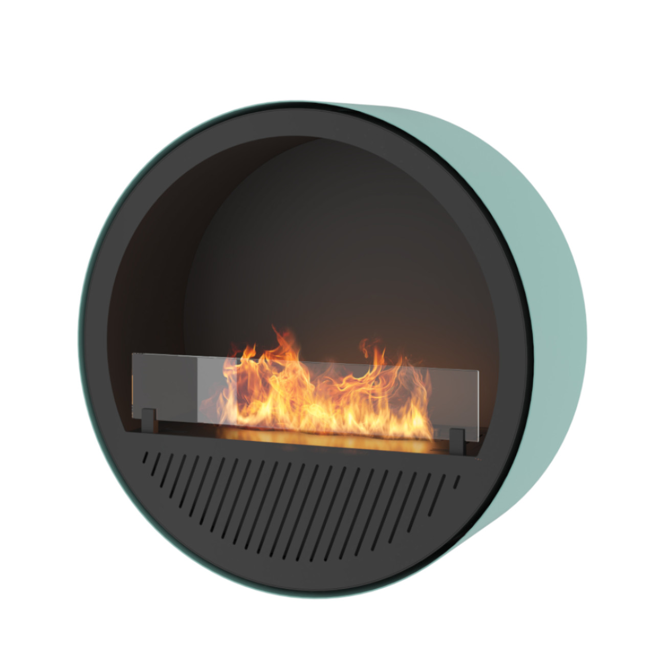 Incyrcle Slim Line Wall Mint-Grün Schwarz Wand Ethanol Kamin