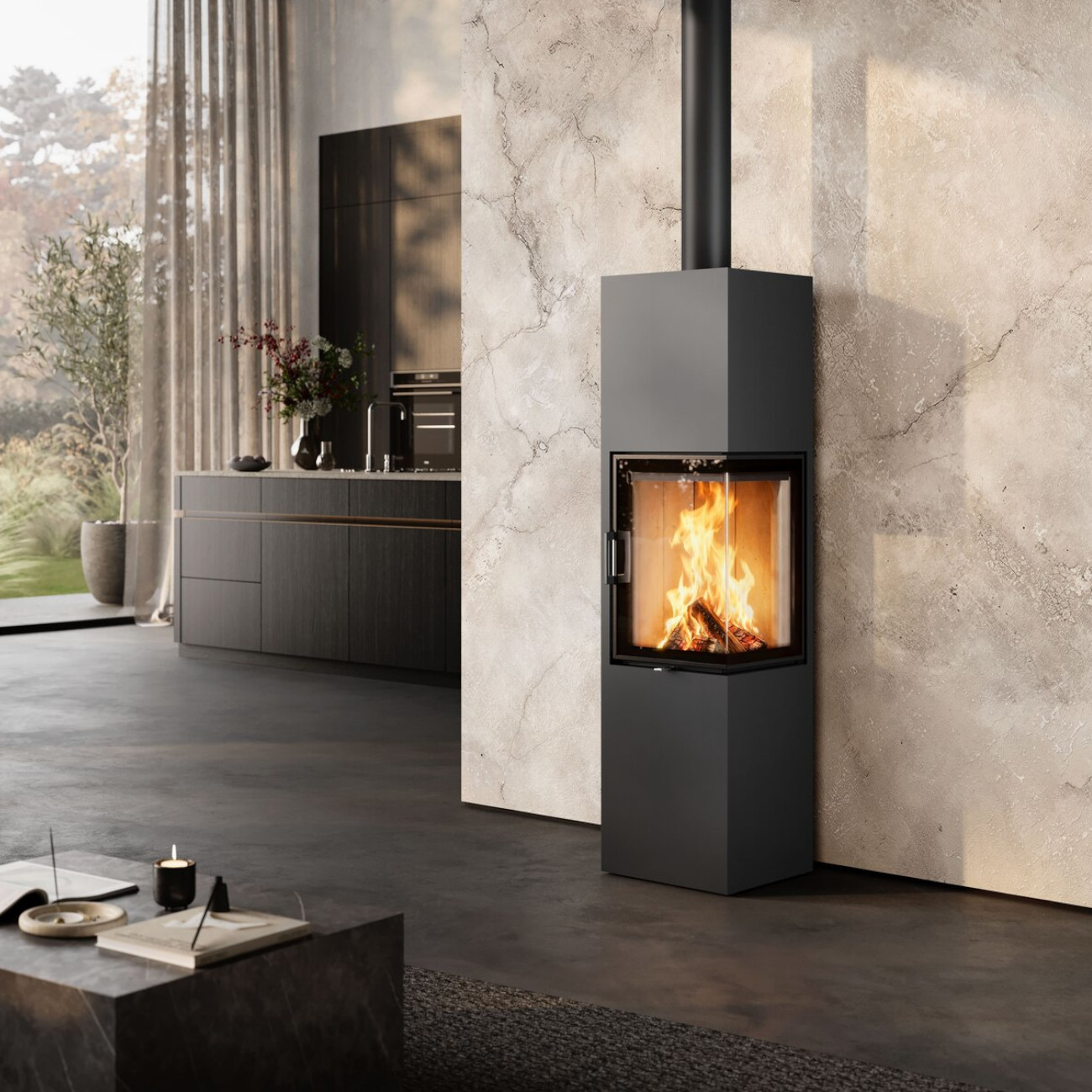 Slim 4.0 Eck-Kaminofen Rechts 6,5 kW RLU