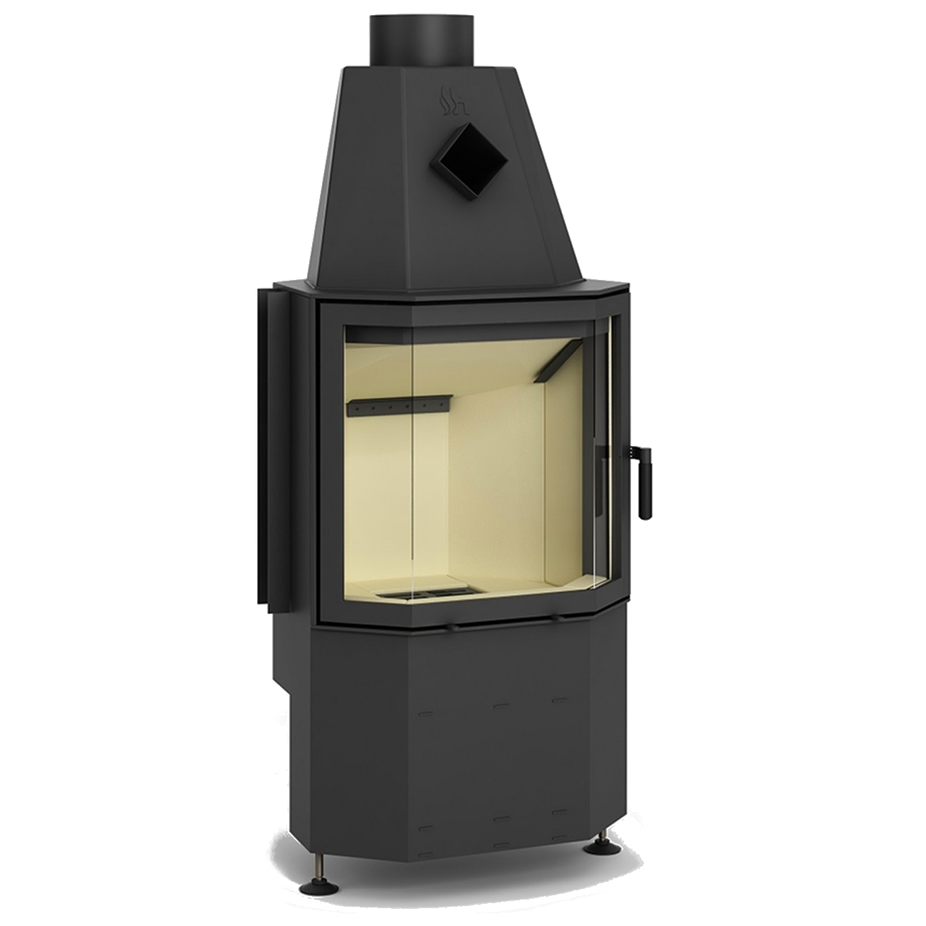 hajduk_prisma_m_titel Prisma M Warmluft-Kamineinsatz 8kW Prisma Scheibe