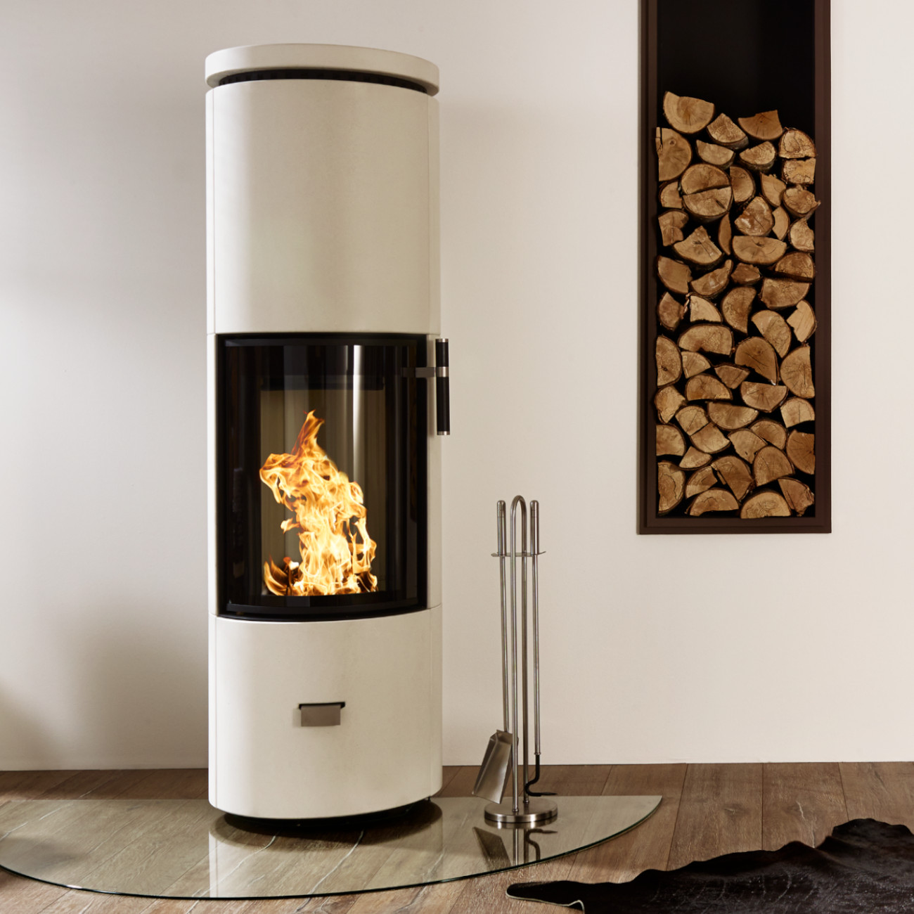 Solitherm Creme Thermotte Speicher-Kaminofen 6kW RLU