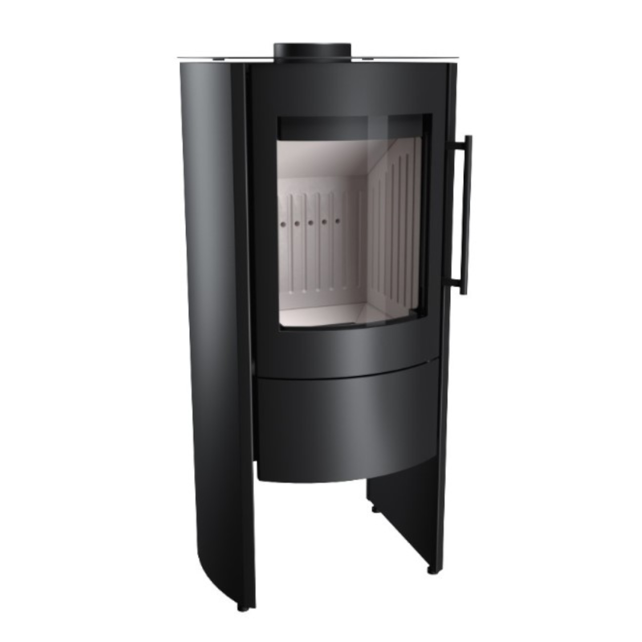 Compact Stahl Schwarz Kaminofen 6kW Compact Stahl Schwarz Kaminofen 6kW
