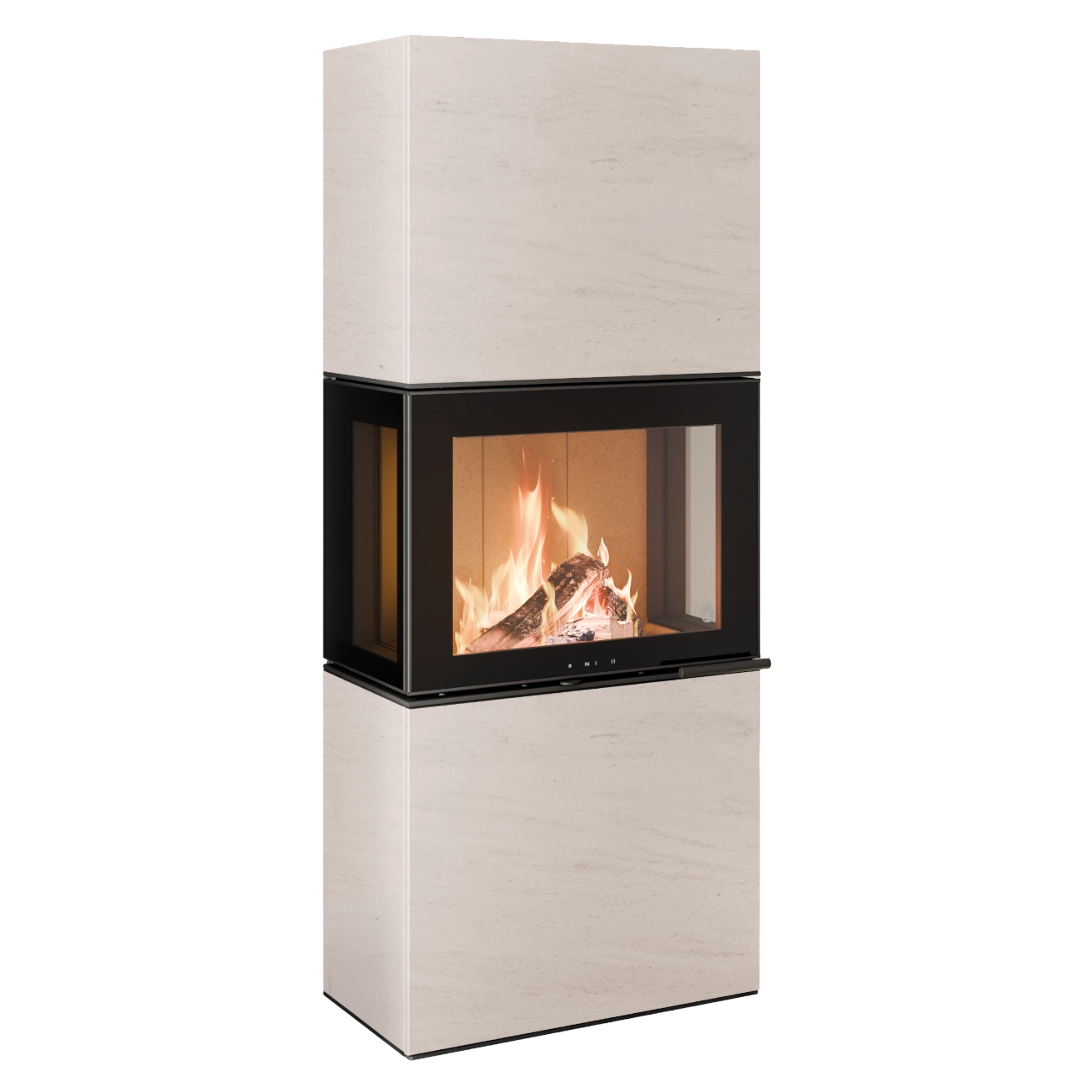Charon Naturstein Ivory Panorama Kaminofen 6kW