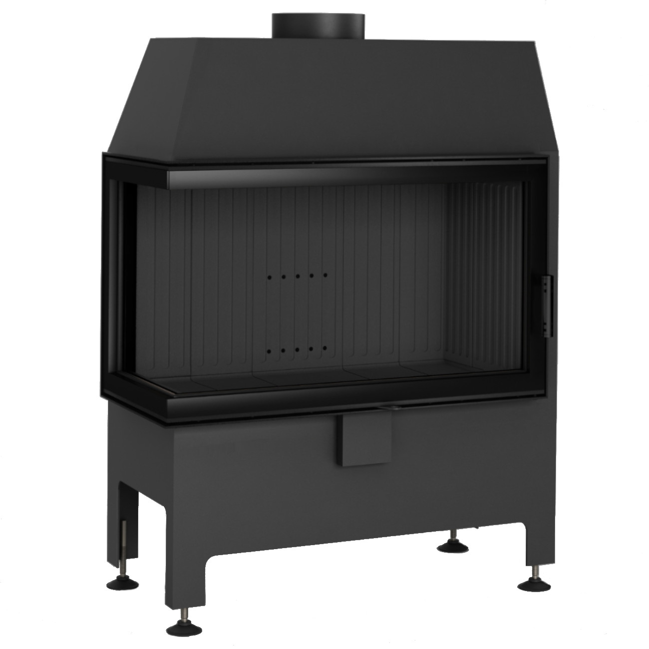 Heatro 69L Black Eck-Kamineinsatz 11kW linksverglast