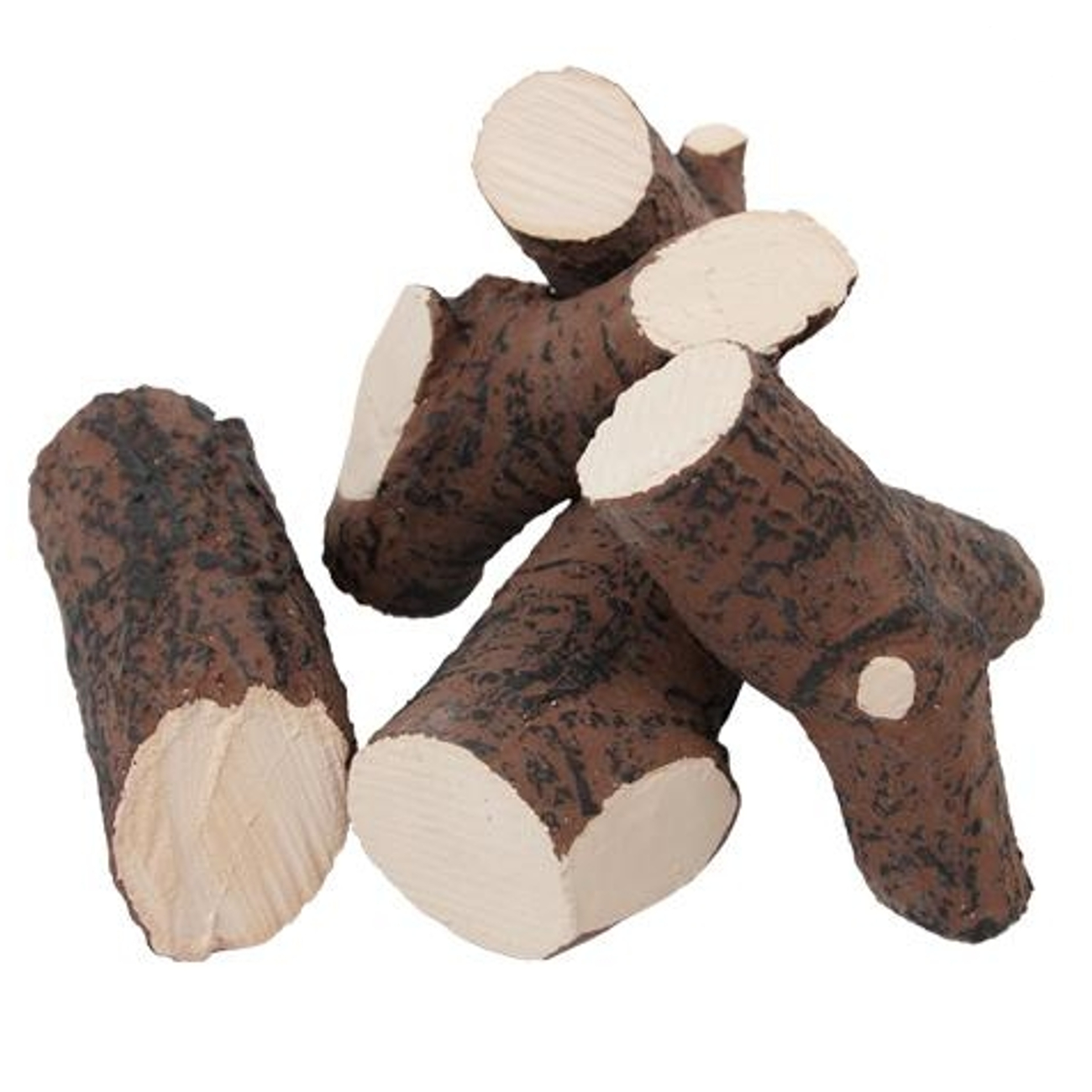 deco-holz-normal-titel Keramik Holzstücke für Biokamine 5 teilig - Braun