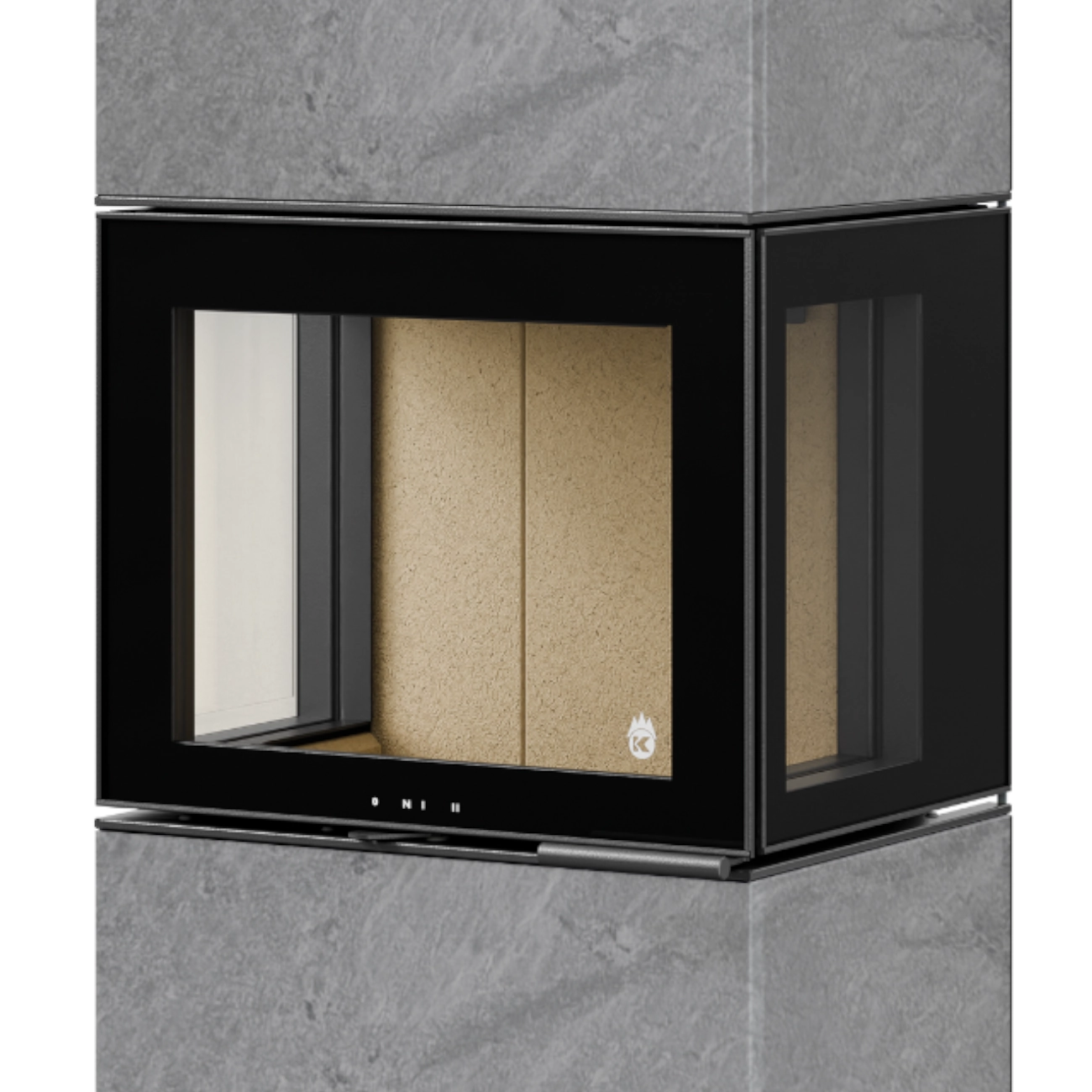 Charon Naturstein Serpentino Panorama Kaminofen 6kW