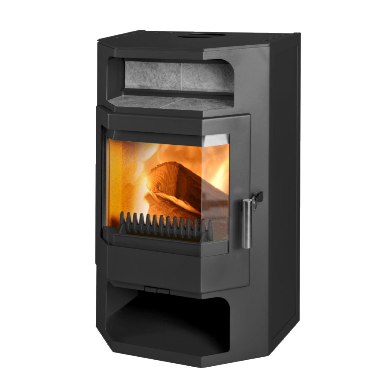 Magdeburg Speckstein Stahl Schwarz Kaminofen 9kW