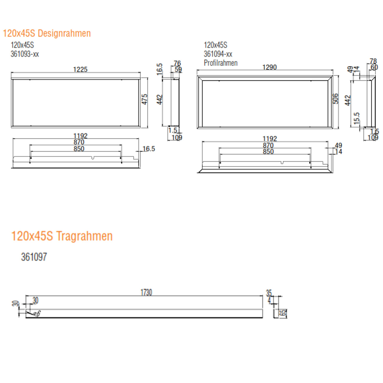 120x45S-designrahmen-tragrahmen