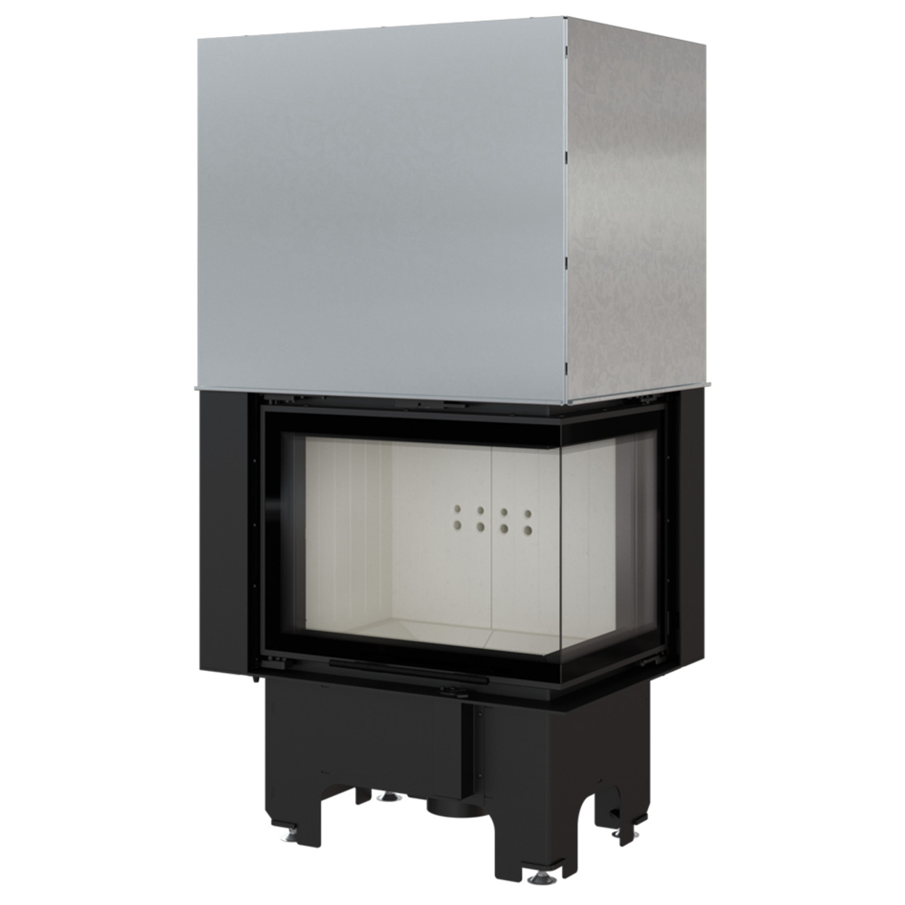 vnp-610-430-tit Eck-Kamineinsatz VNP Rechts 9kW mit Hebetür