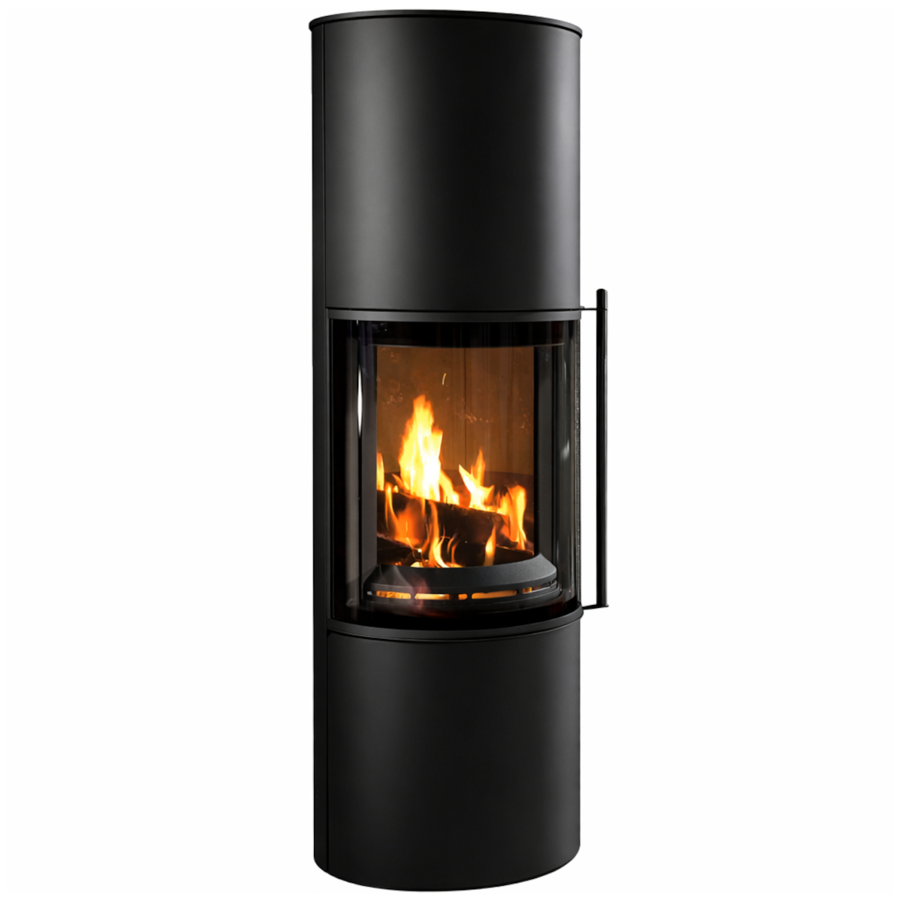 Akono 180° Panorama Speicher-Kaminofen 7kW Schwarz
