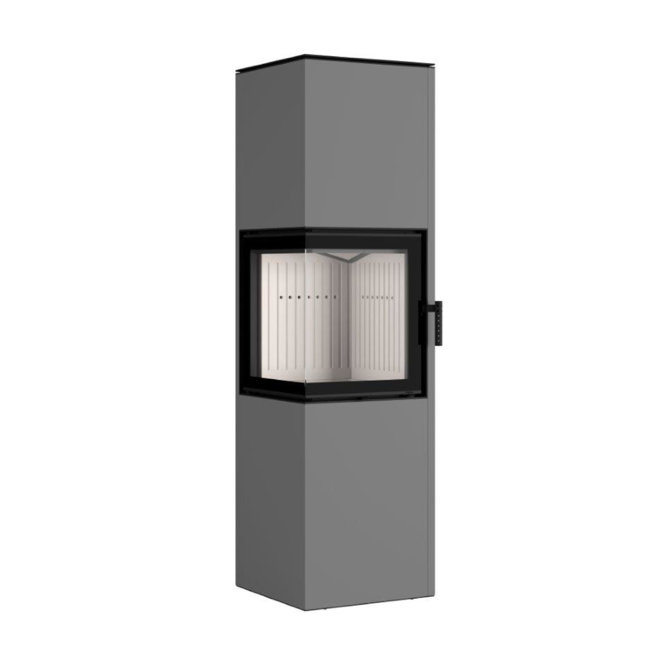 pixel-XXL-eck-kaminofen-grau-web1 Pixel XXL Eck-Kaminofen 7kW Grau