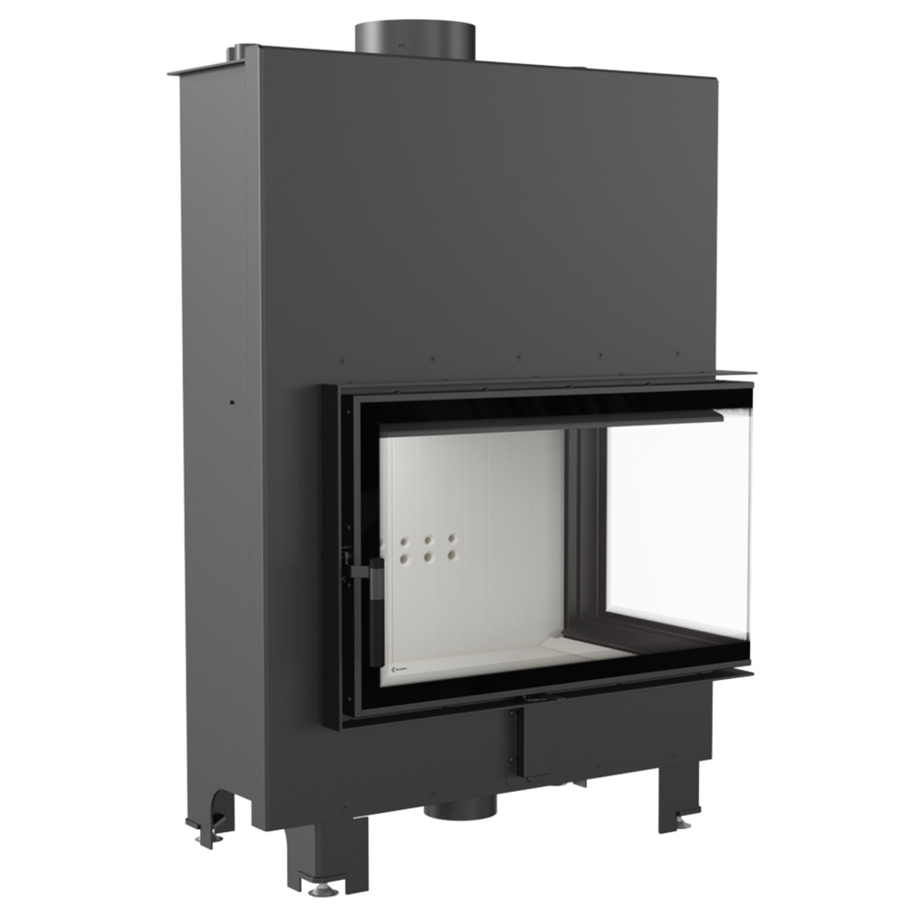 mbo-pw-15-p-bs-w-tit MBO15 Wassergeführter Rechtsverglaster Kamineinsatz 15kW