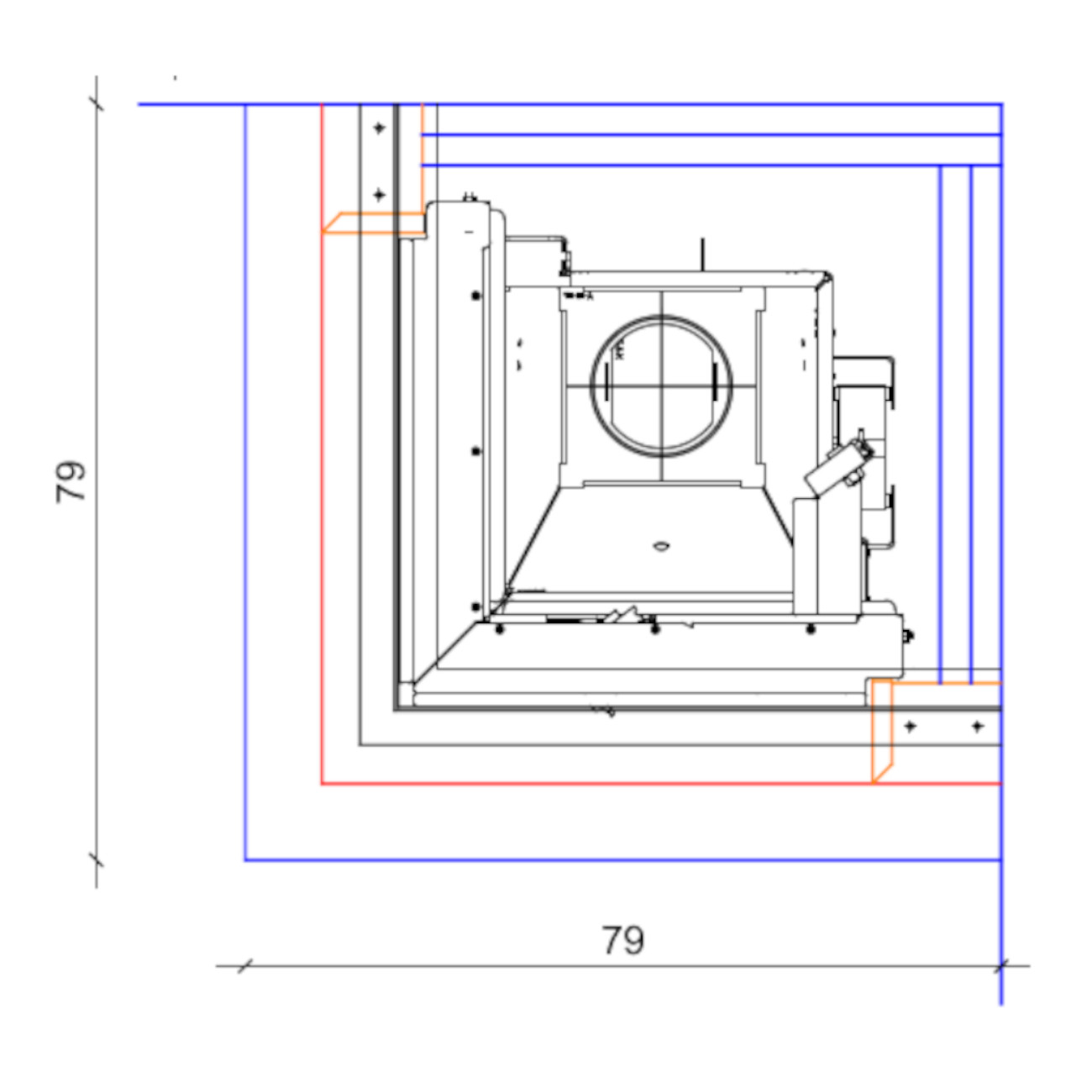 Kaminbausatz Imperial Smart 2LTH-S 7kW Eckkamin Links Hebetür