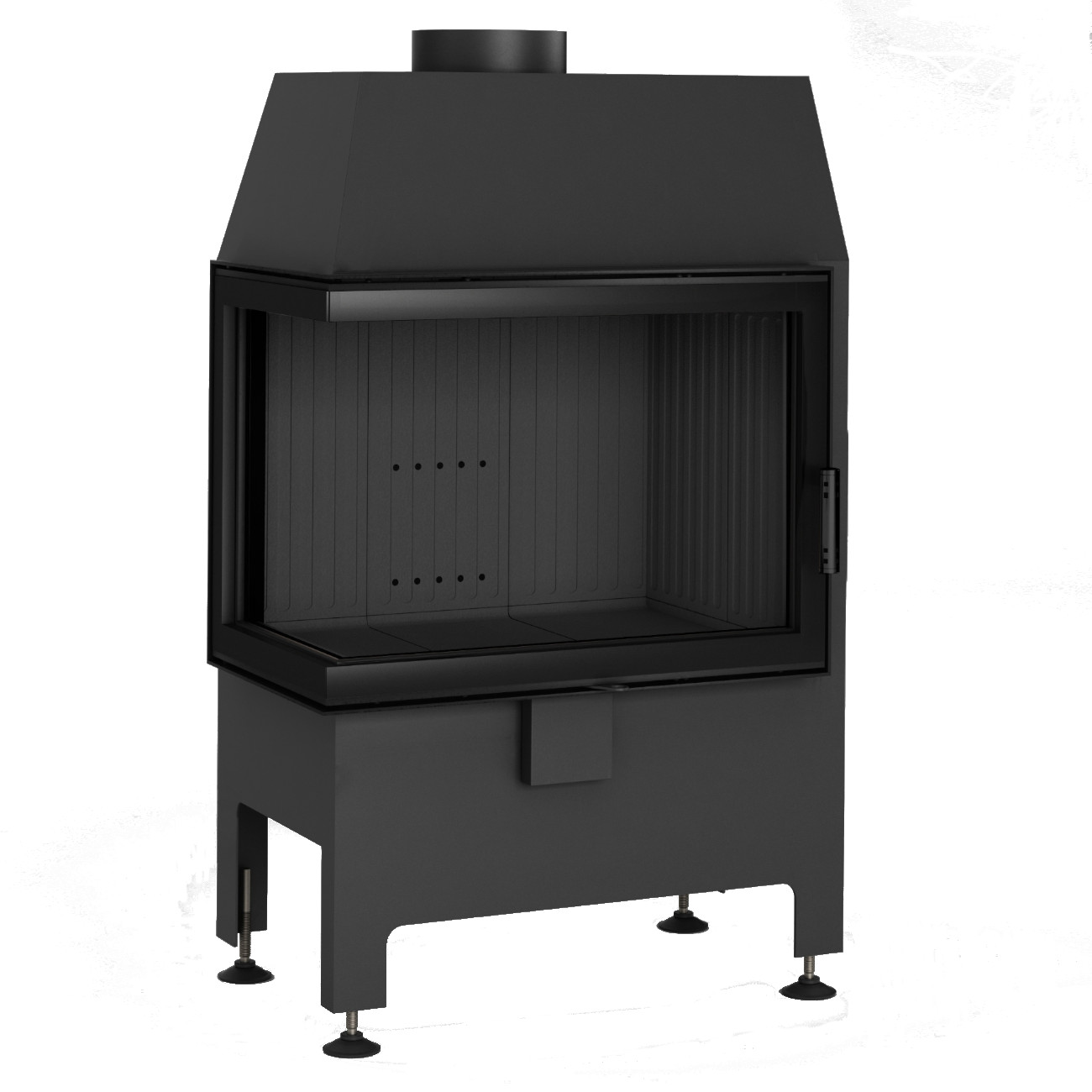 Heatro 55L Black Eck-Kamineinsatz 9kW linksverglast