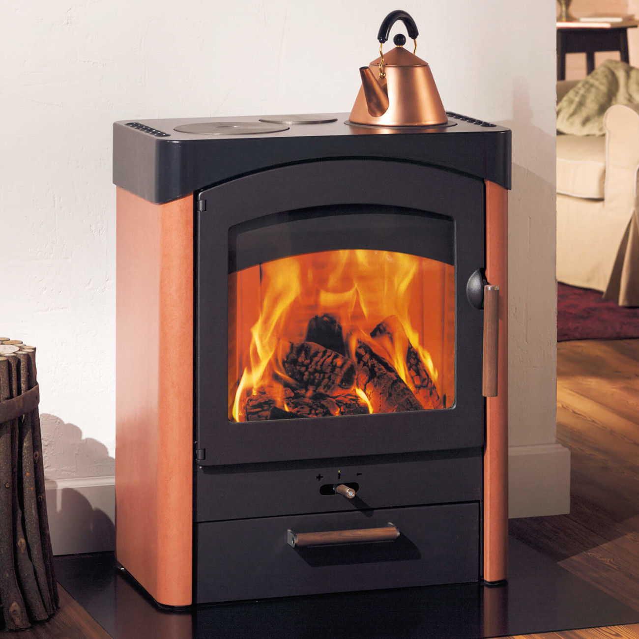 Pallas Keramik Koch-Kaminofen 8,5kW Gussgrau Pallas Keramik Koch-Kaminofen 8,5kW Gussgrau