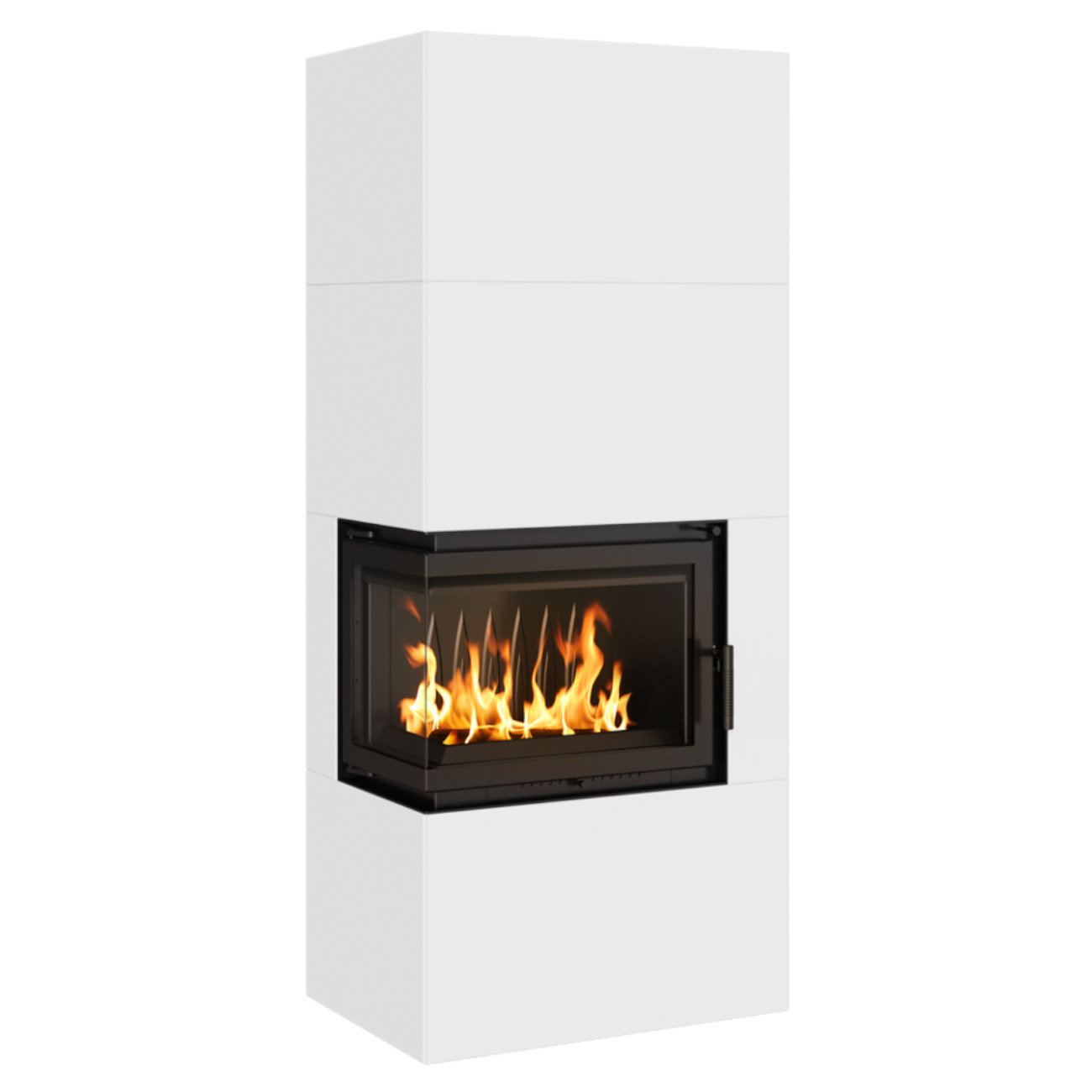 simple_box_weiss_links_web1 Simple Box Kamin Bausatz Weiß 8kW Links