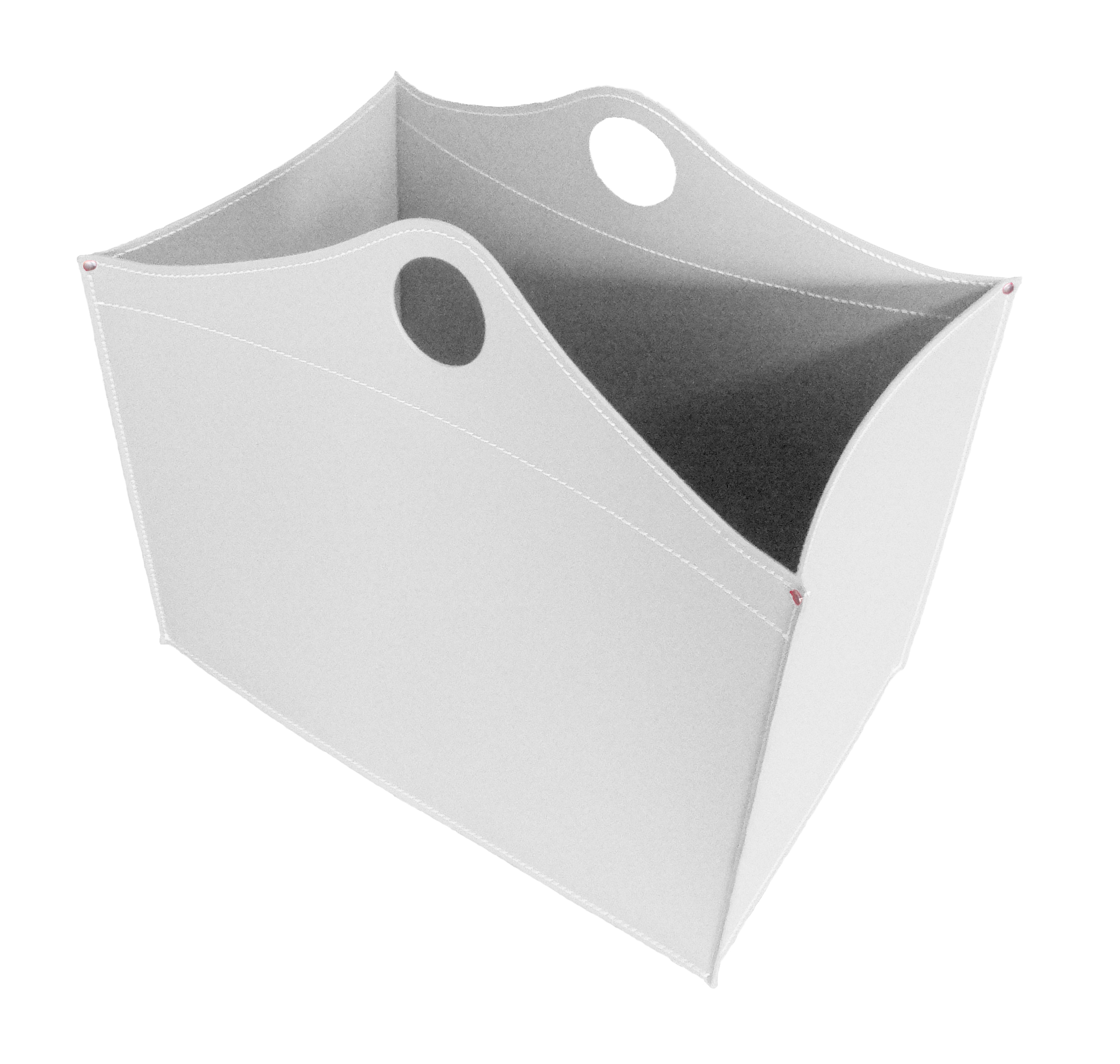 firestyle-woodbag-weiss-4 Woodbag Designer Holzkorb Weiß aus regeneriertem Leder mit Rollen