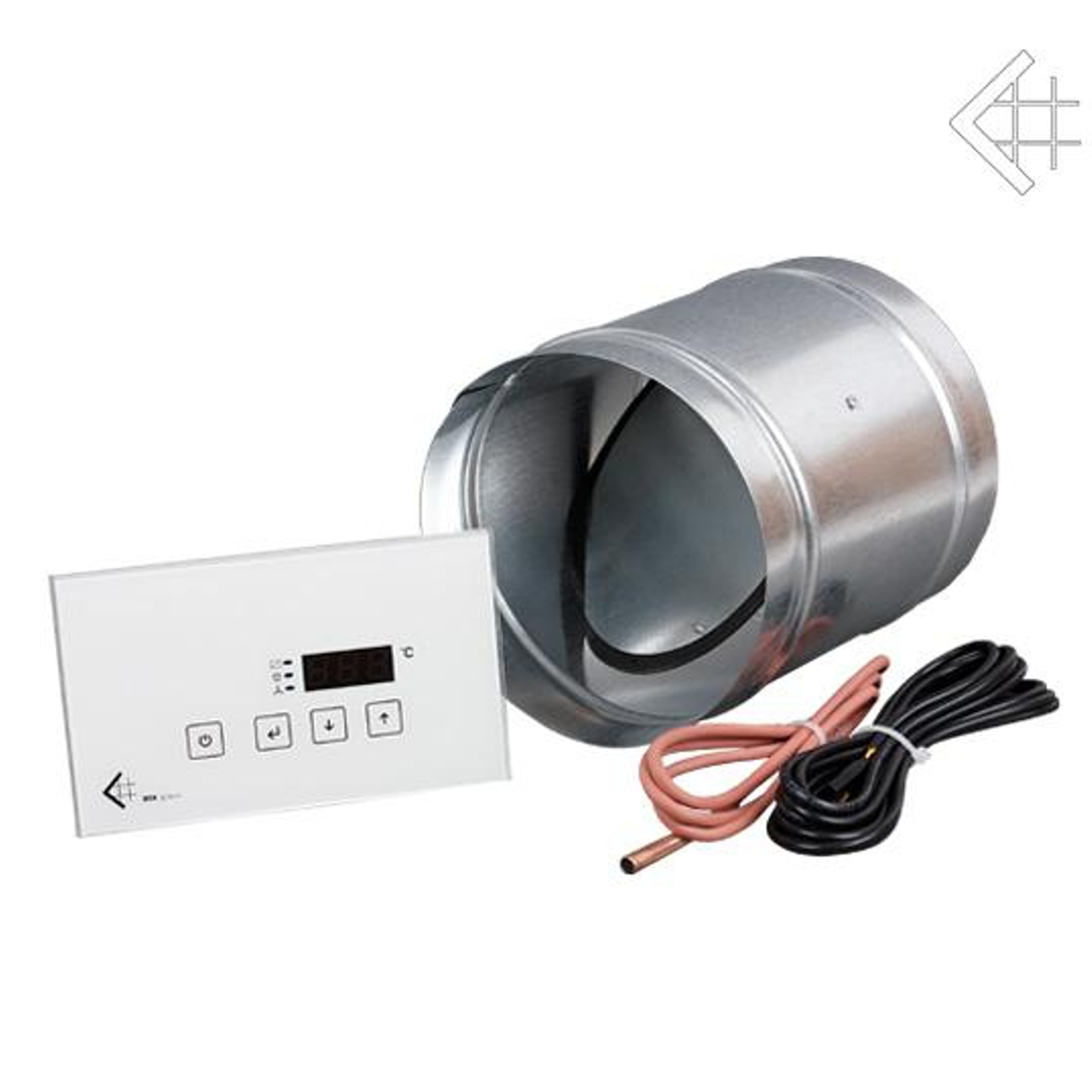 msk-glass-komplett Elektronische Verbrennungs-Zuluft-Regelung 125 mm MSK / Glass