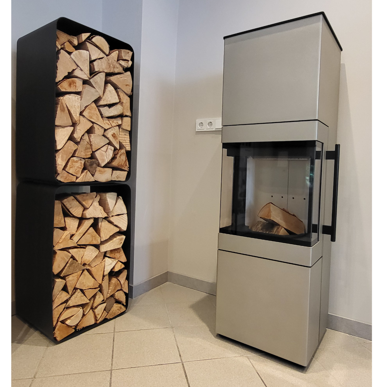 Tenno Champagner Panorama Kaminofen 6kW