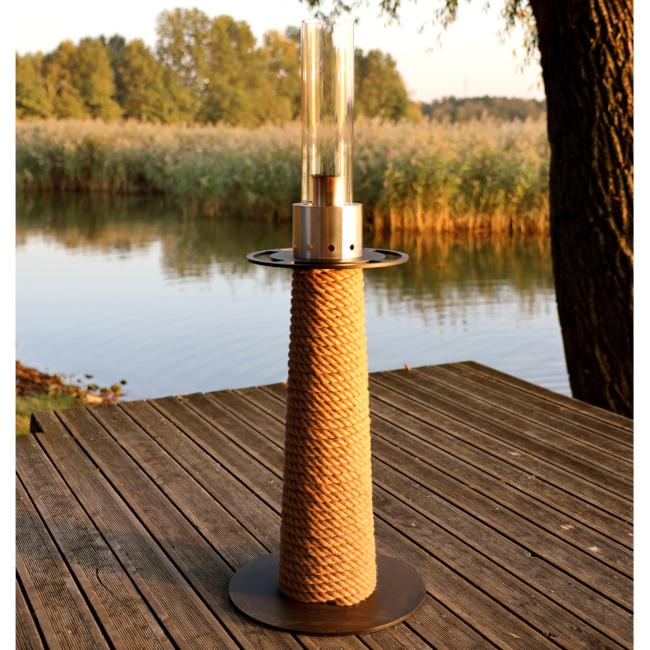 masuria-ethanol-lampe-terrassenstrahler-beige-schwarz-web1 Juno Bio-Ethanol Lampe Schwarz