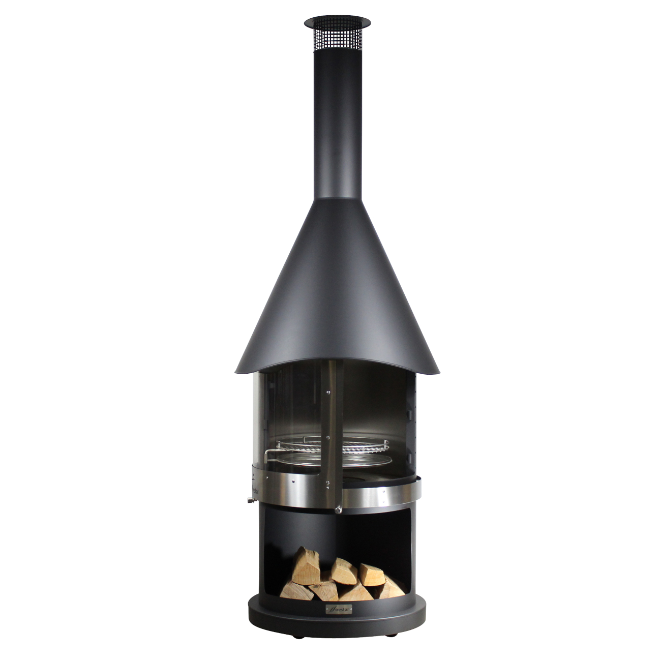 Firestar Classic DN800 Swing Glas Edelstahl Gartenkamin Grill