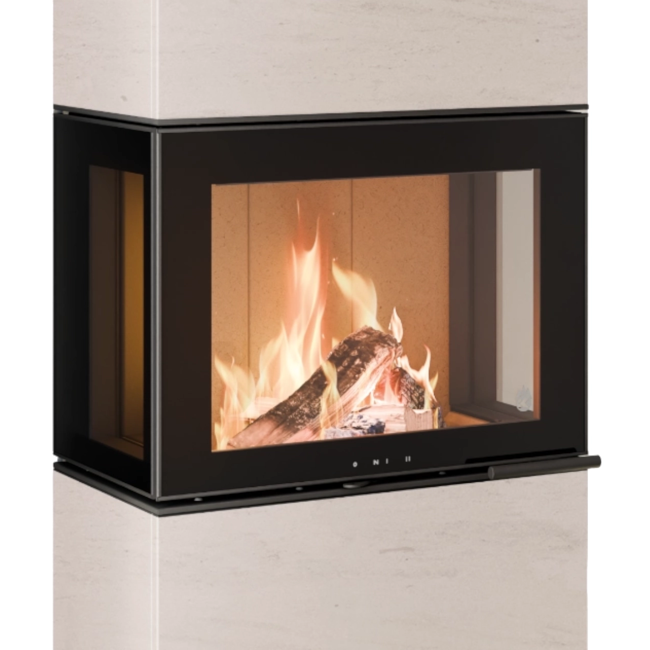Charon Naturstein Ivory Panorama Kaminofen 6kW