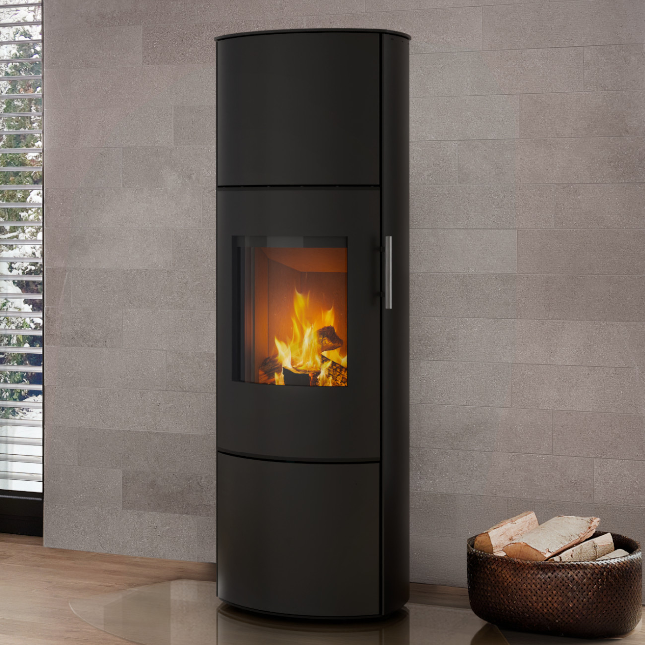 Ursa Gusstür Kaminofen Schwarz 6kW