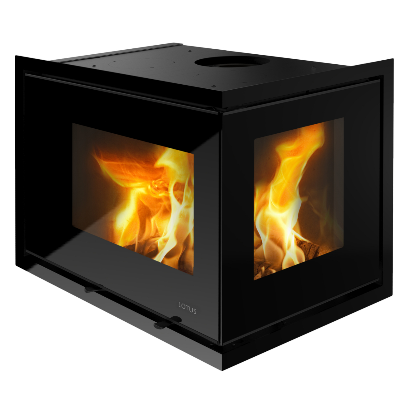 unico-11-tit Unico 11 Eck-Kaminkassette zum Einbau 6kW Rechtsverglasung