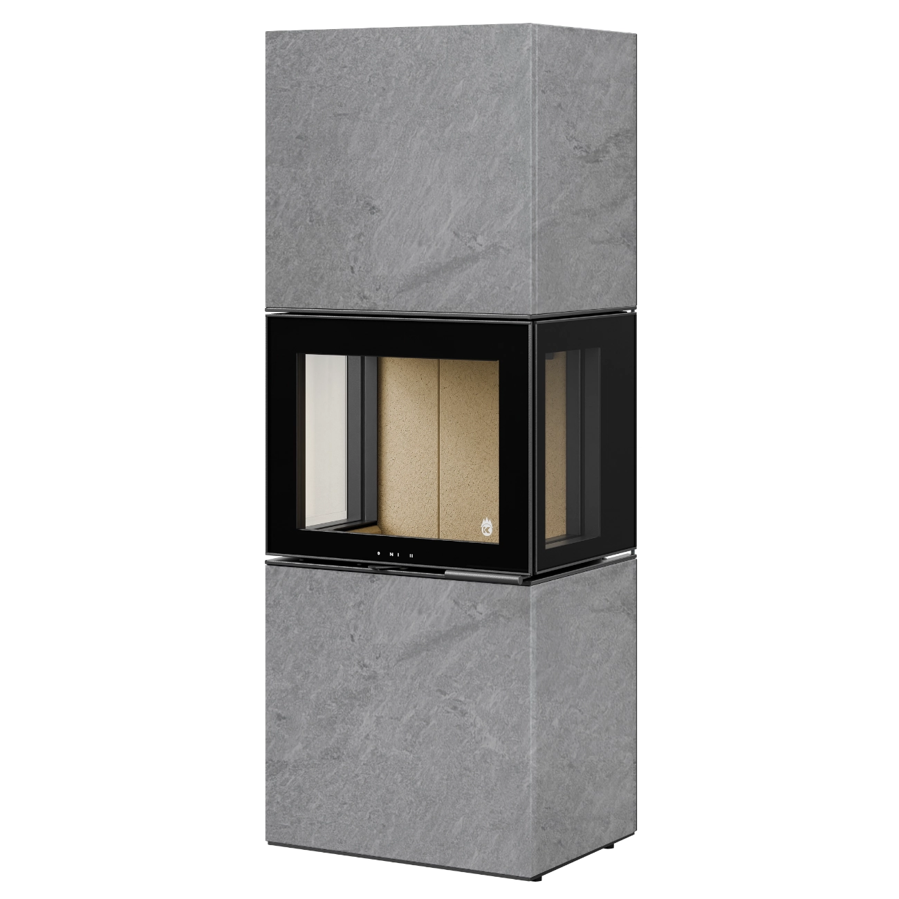 Charon Naturstein Serpentino Panorama Kaminofen 6kW