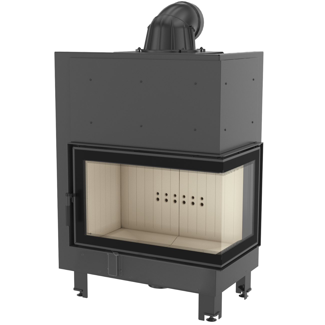 kratki_mbo_15_rechts_tit MBO Warmluft-Eckkamineinsatz 15kW Rechts verglast