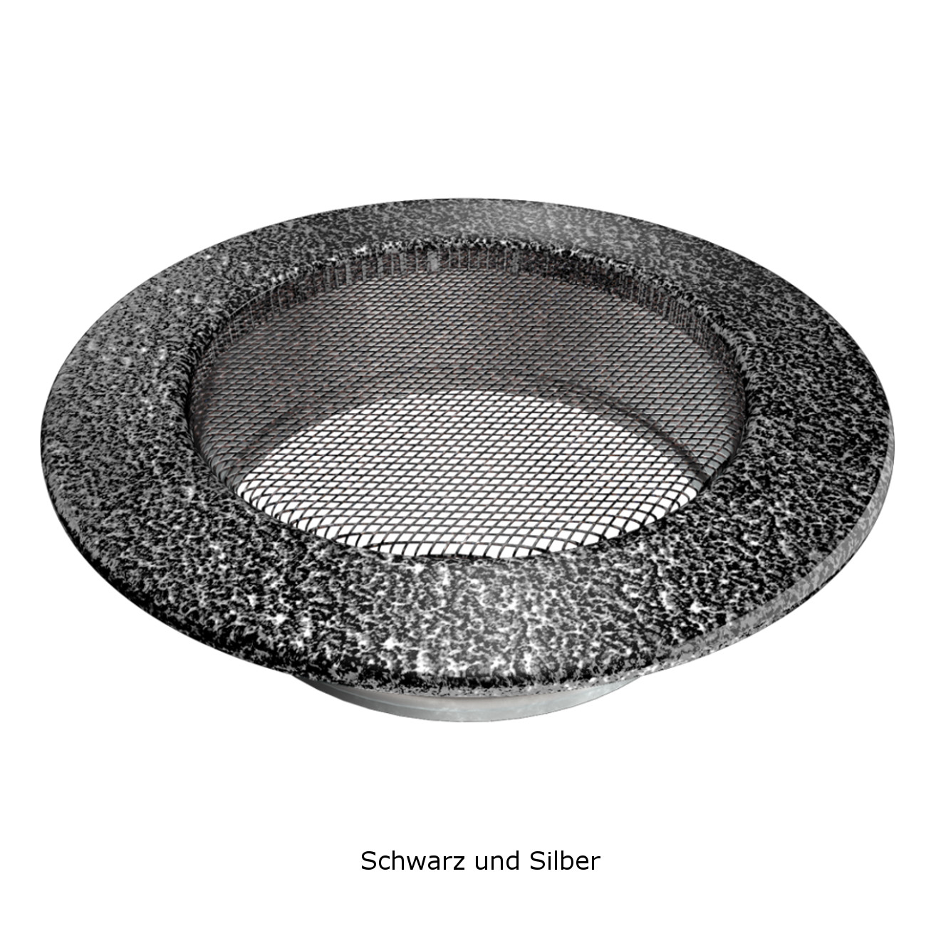 rundes-gitter-kratki-schwarz-und-silber2 Lüftungsgitter Rund 125 mm Durchmesser in 7 Farben