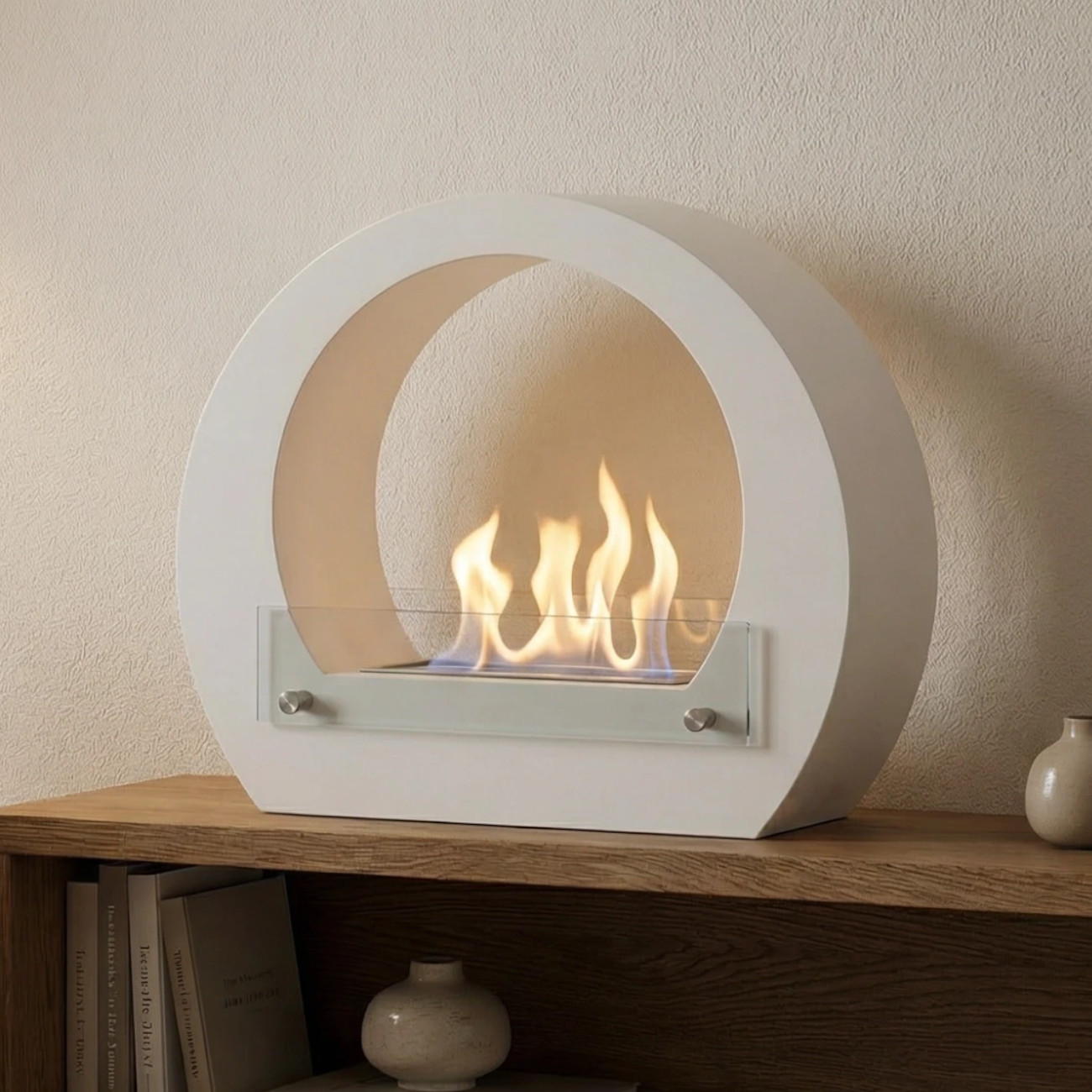 Dallas Tischkamin Ethanolkamin Weiß