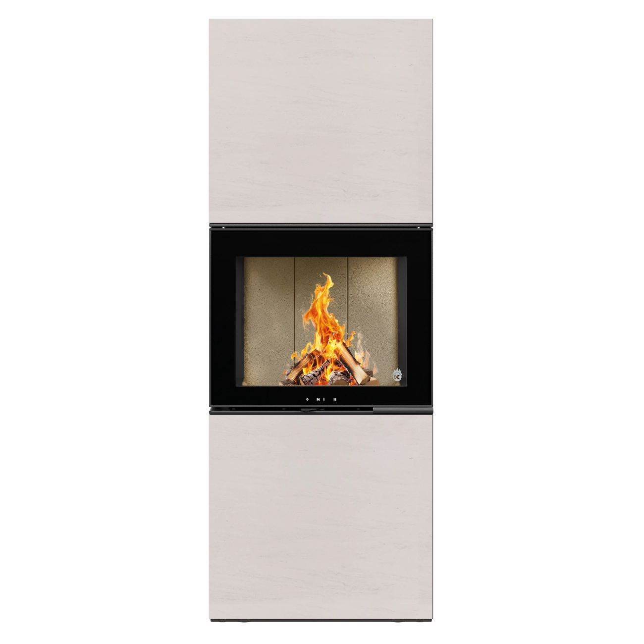 Charon Naturstein Ivory Panorama Kaminofen 6kW