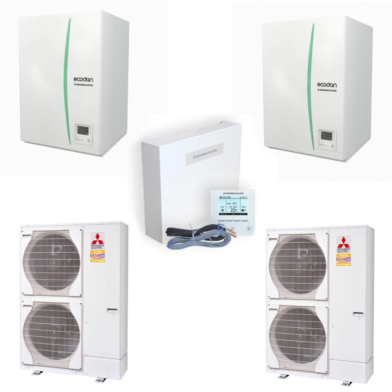 Zubadan Inverter mit Hydromodul Kaskade Set mit 46 kw - Z 2.23 Heizen