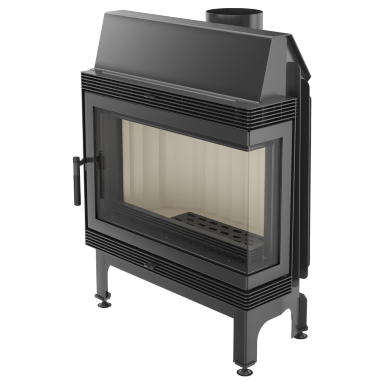 blanka-670-570-rechts-verglast_seite Blanka 12 Warmluft Eckkamineinsatz 11kW Rechts Verglast