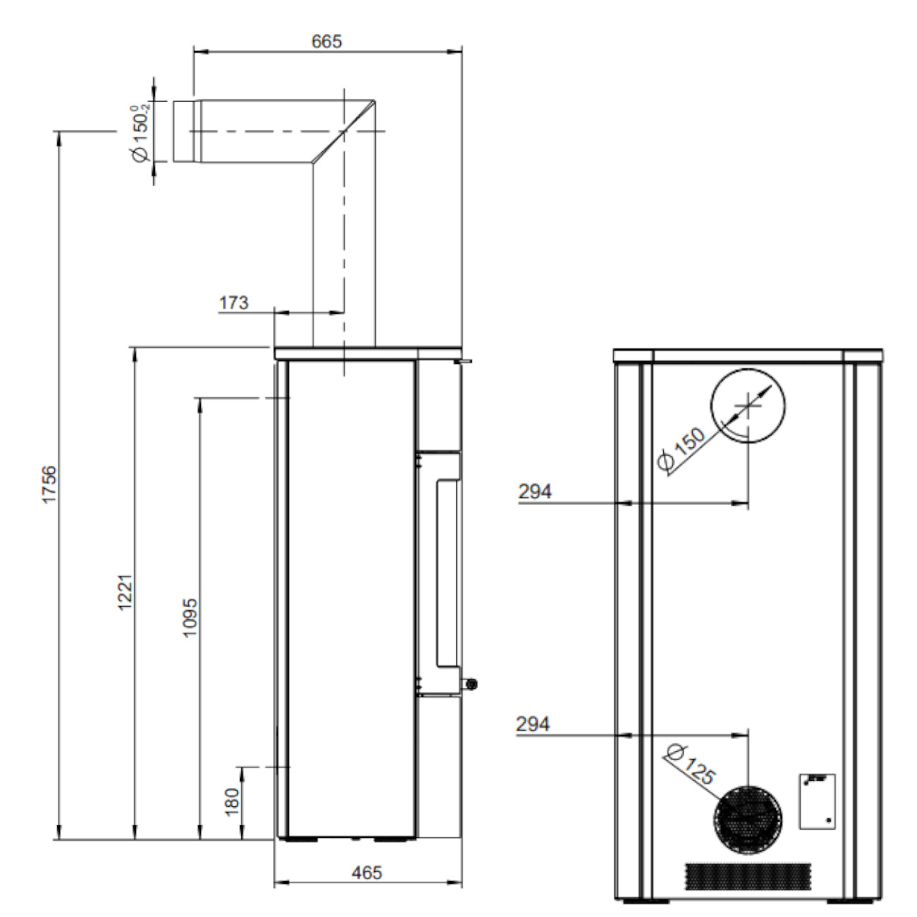 Uno Xtra Speicher-Kaminofen 7kW Gussgrau RLU Uno Xtra Speicher-Kaminofen 7kW Gussgrau RLU