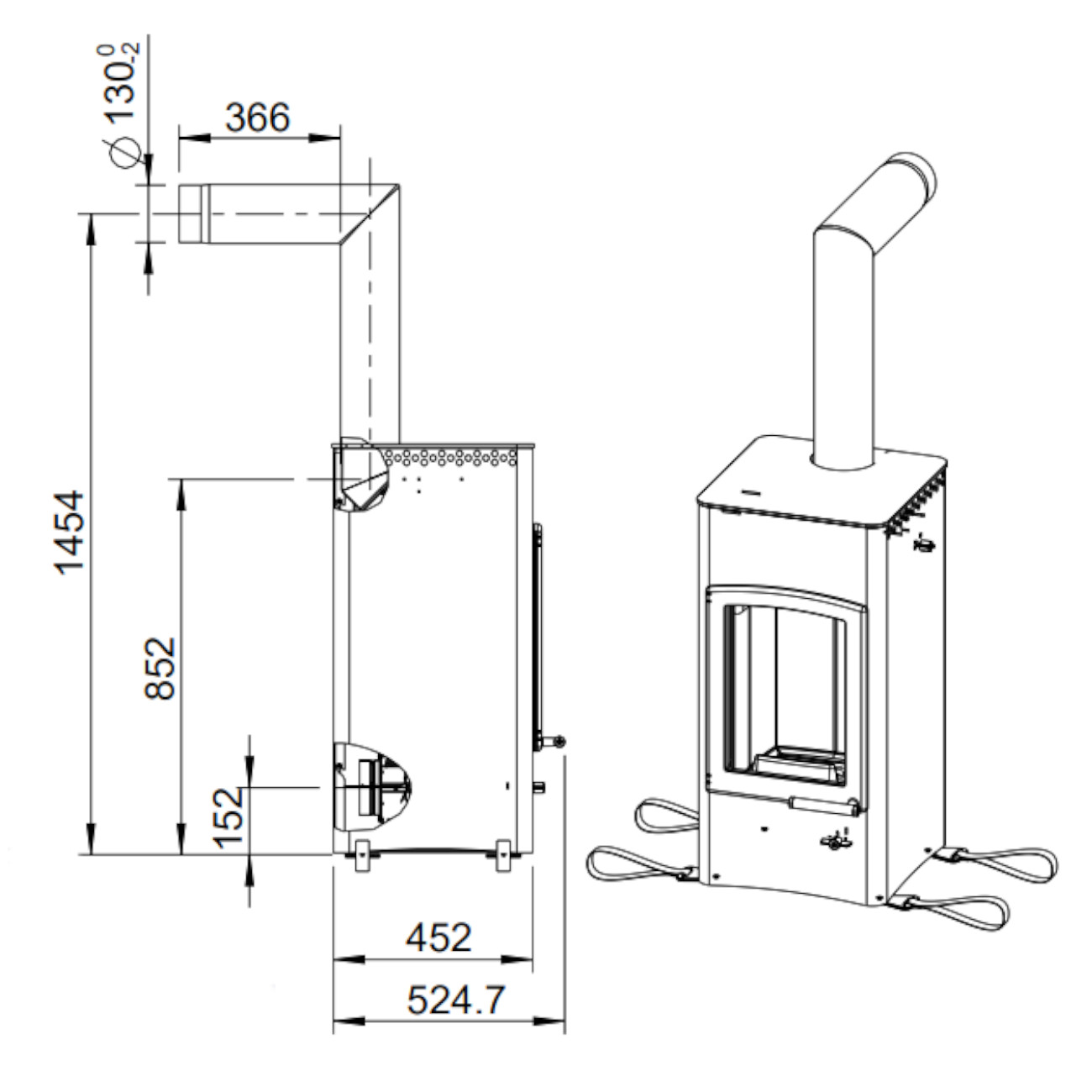 Lucy Cook Koch-Kaminofen 6kW RLU Gussgrau Lucy Cook Koch-Kaminofen 6kW RLU Gussgrau
