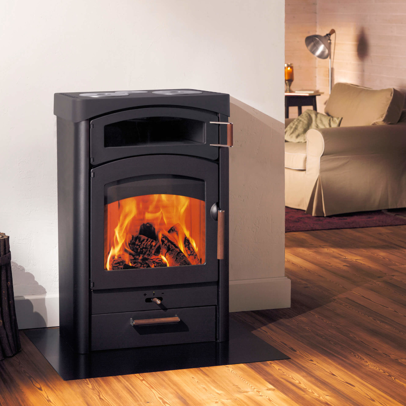 Pallas Back Kaminofen 9kW Gussgrau