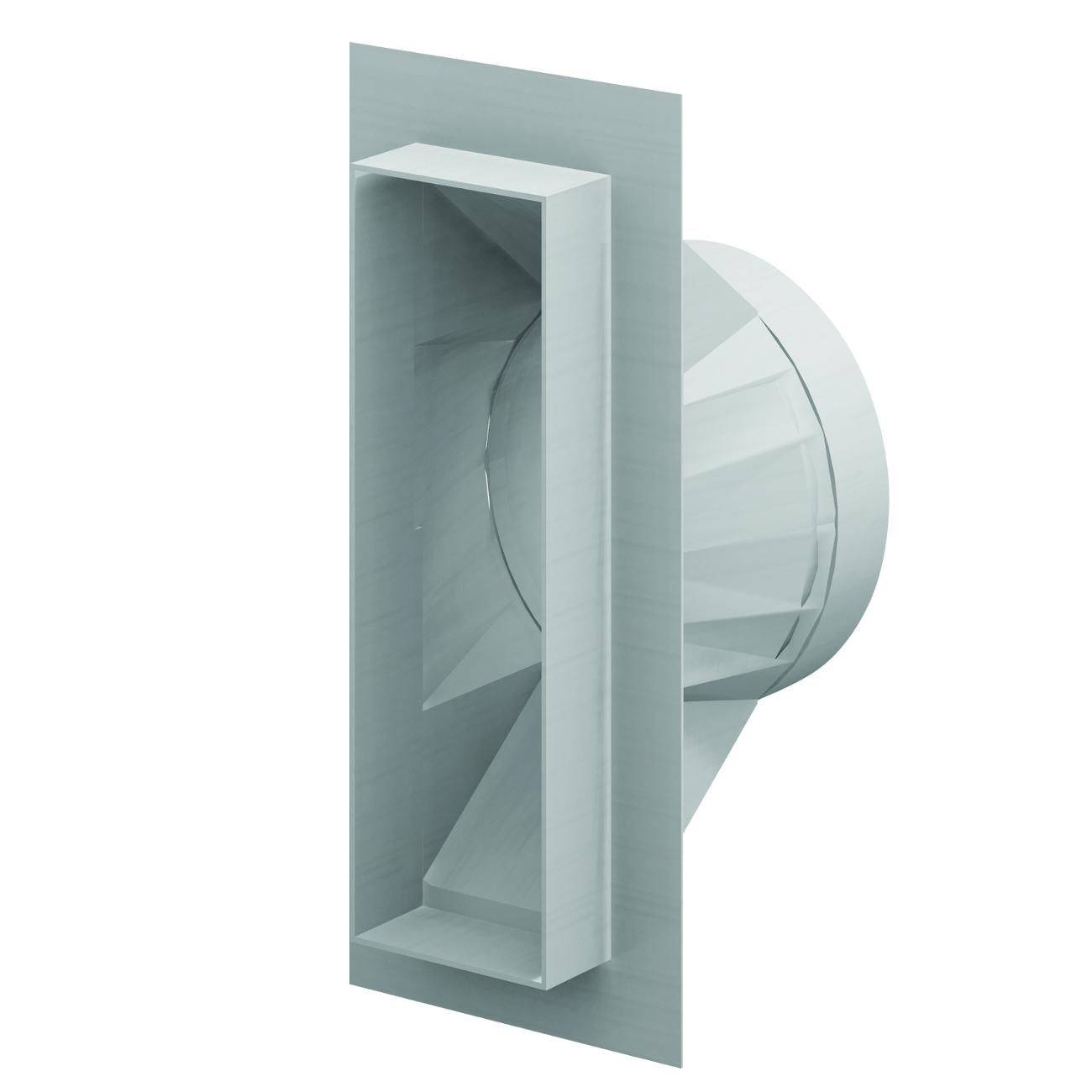 afrsvsss150vz CB Schornstein Anschlussstutzen – für separaten Schacht eckig auf rund